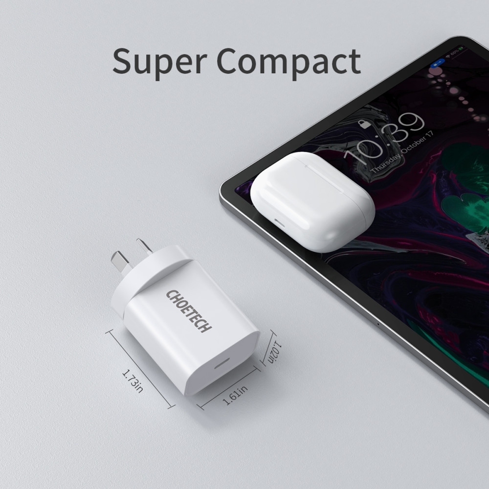 Choetech 6971824978285 Q5004 20W USB-C Charge -White - Image 3