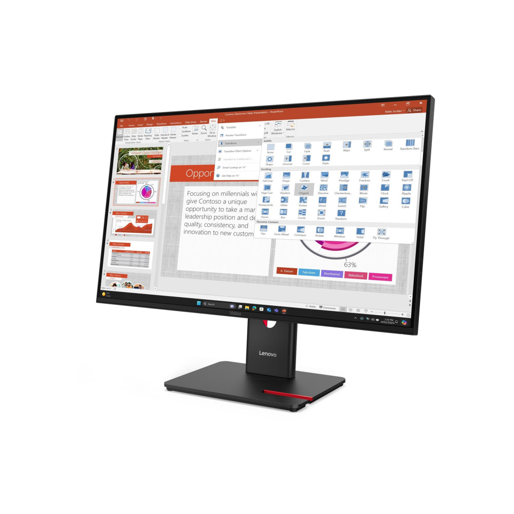 Lenovo 64A5MAR6AU T27-40 27" WLED IPS FHD(16:9), DP, HDMI, VGA, USB(3), USBC, PIVOT,H/ADJ, 3YR - Image 6