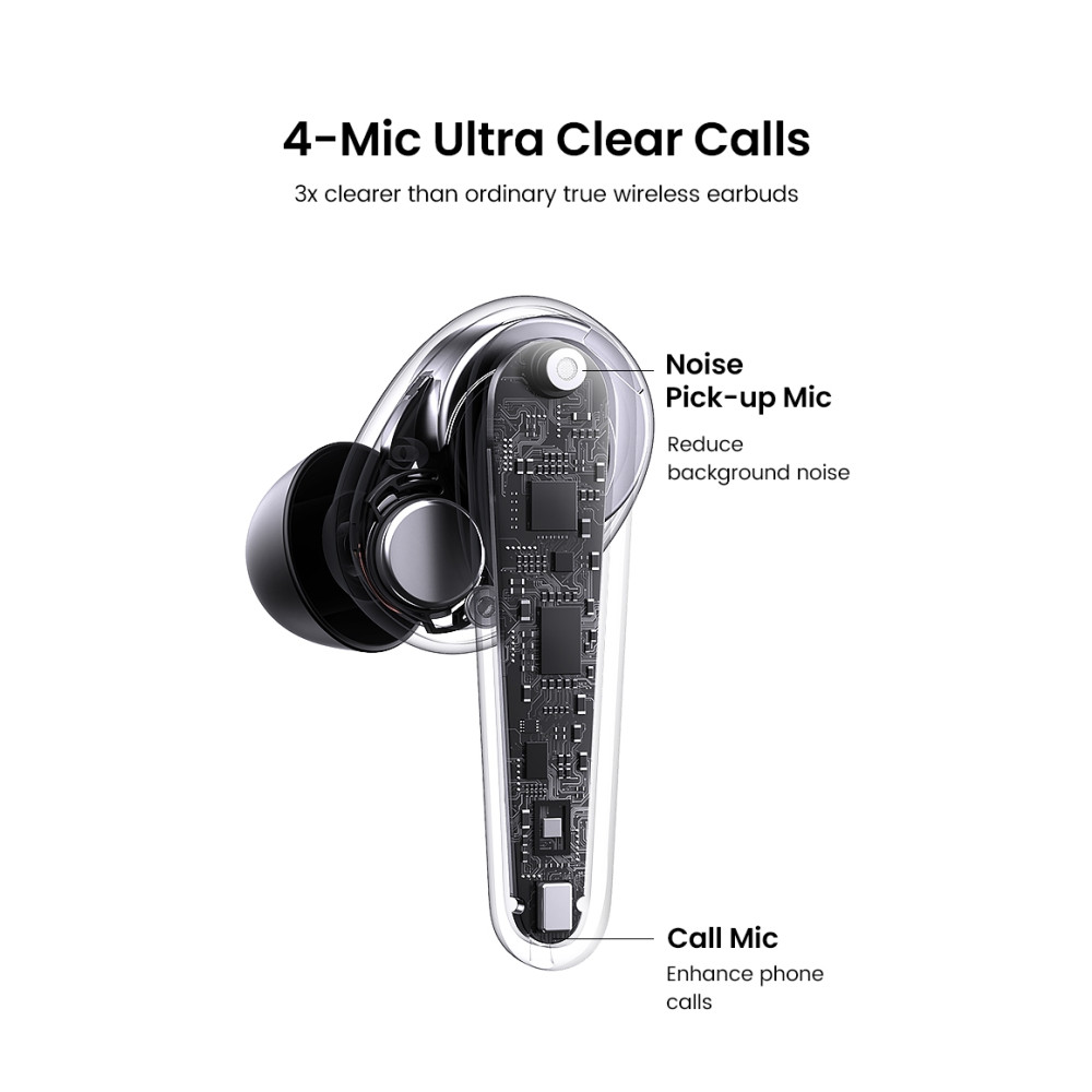 UGREEN 6957303886517 80651 HiTune T1 True Wireless Earbuds Black (with 4 Mic ENC Noise Cancellation, HiFi Stereo in-Ear with Deep Bass Mode) - Image 2