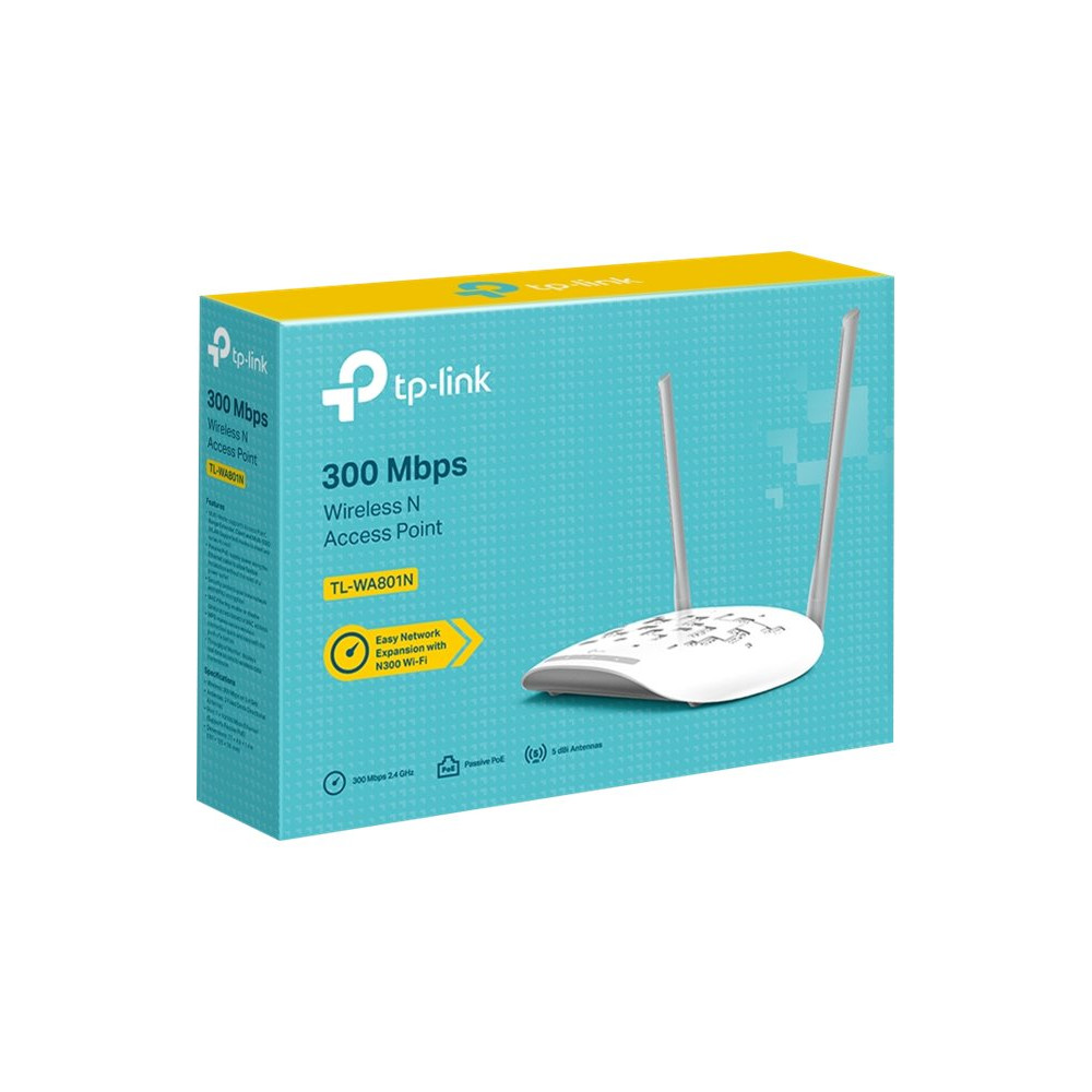 TP-LINK TL-WA801N WIRELESS ACCESS POINT, 300MBPS, PASSIVE 10/100 POE (1), 3YR