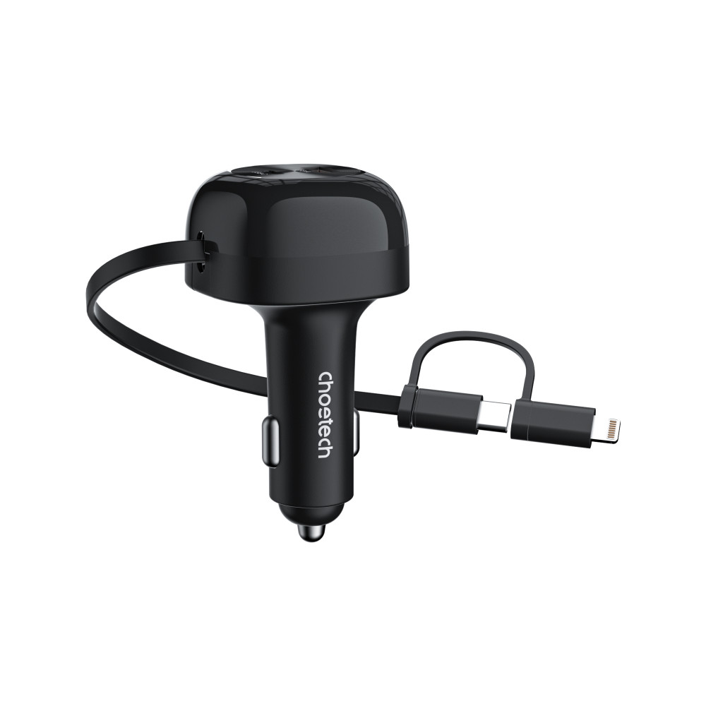 Choetech 6932112109392 TC0036 PD45W USB-C+USB-A car charger with C+L Interface - Image 2