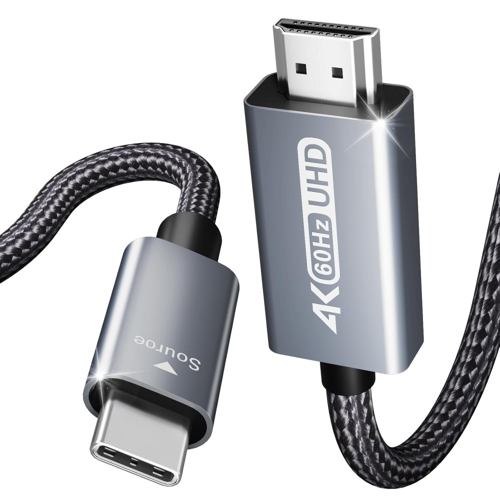 BENFEI B08DNZJ4YC 000206GY-3F USB-C to HDMI 0.9M Cable 4K@60Hz, Aluminum Shell, NylonBraided Thunderbolt 3/4/5 Compatible with iPhone 15/16, Samsung, Surface Book 2 - Image 1