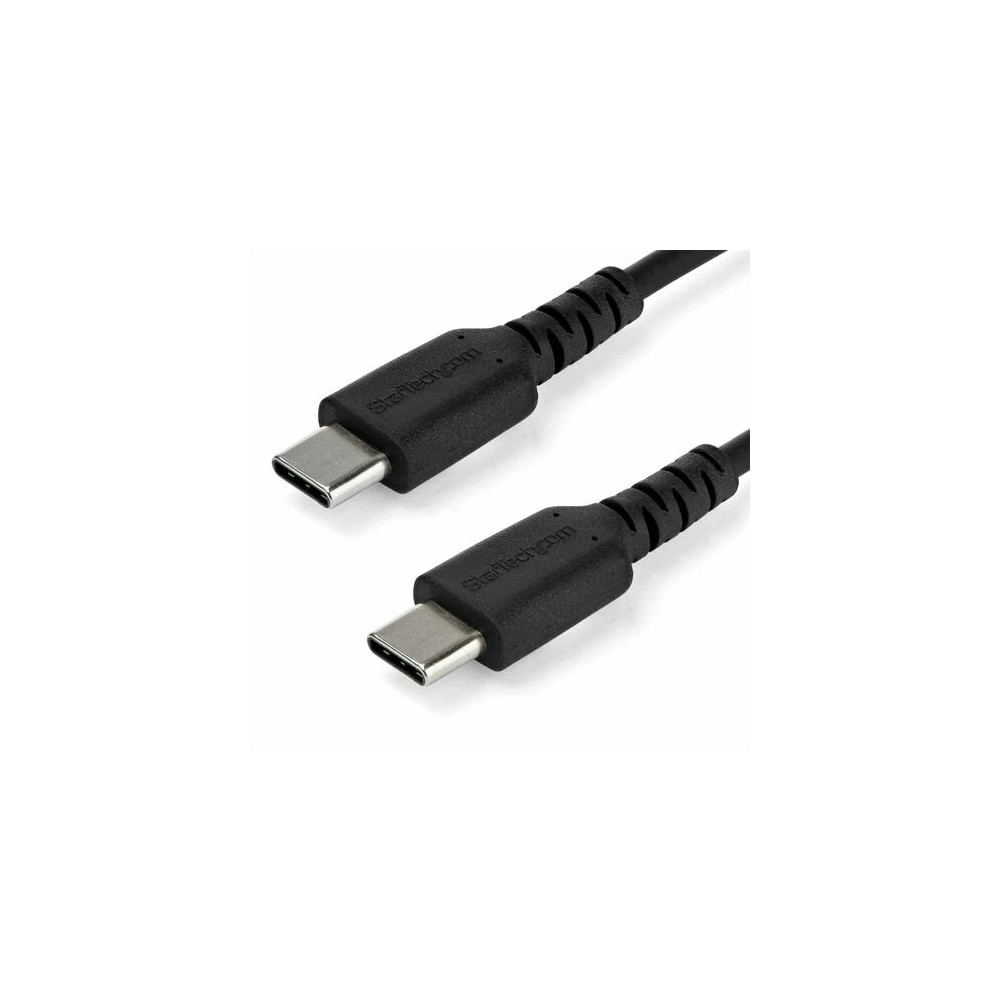 StarTech RUSB2CC2MB 2m USB C Charging Cable - Durable Fast Charge & Sync USB 2.0 Type C to C Charger Cord - TPE Jacket Aramid Fiber M/M 60W Black - Cable for Mobile Device, MacBook, iPad Pro - First End: 1 x 24-pin USB 2.0 Type C - Male - Second End: 1 x