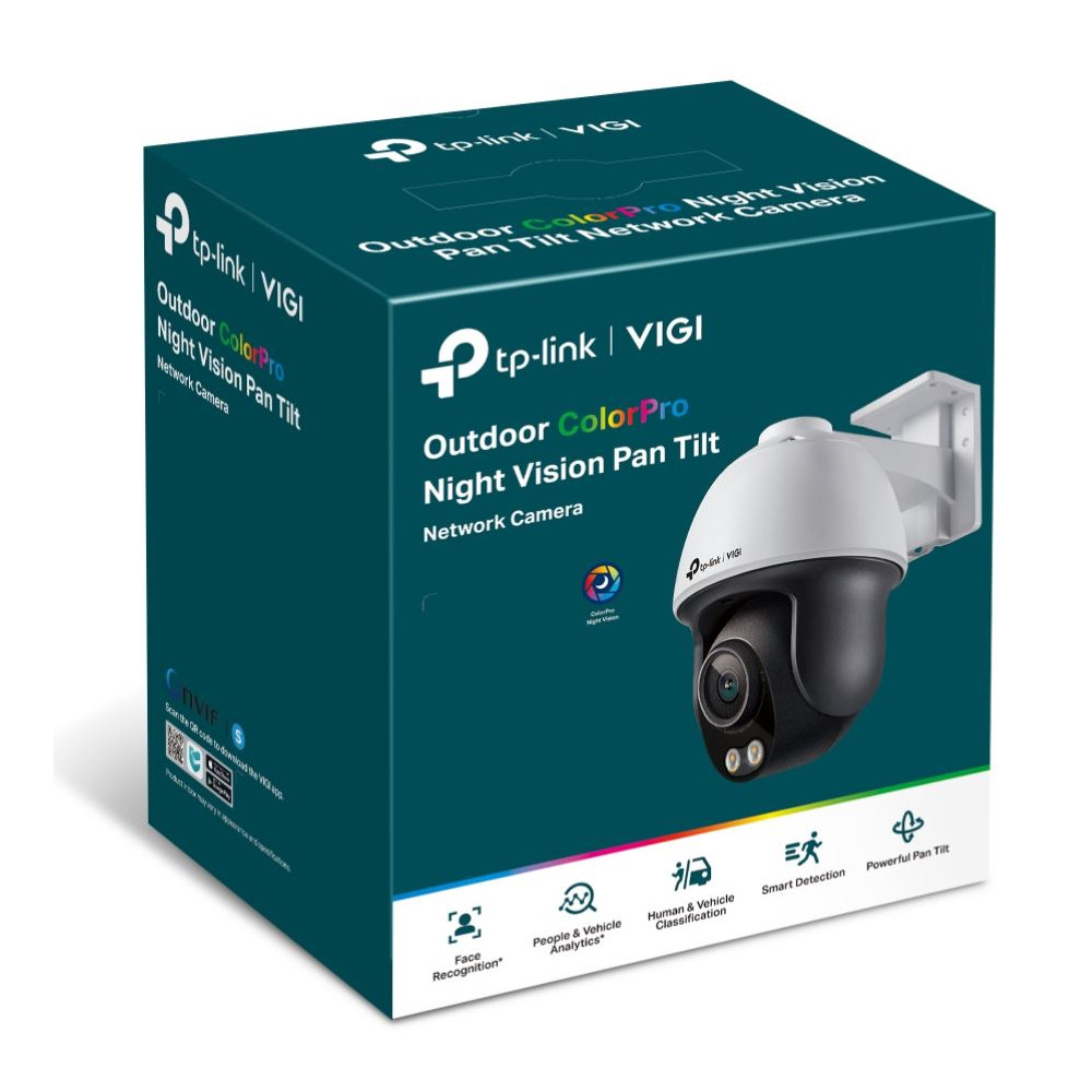 TP-LINK VIGI C540S(4MM) VIGI 4MP C540S(4mm) Outdoor ColourPro Night Vision Pan Tilt Network Camera, 4mm Lens, Smart Detection,3YW - Image 1
