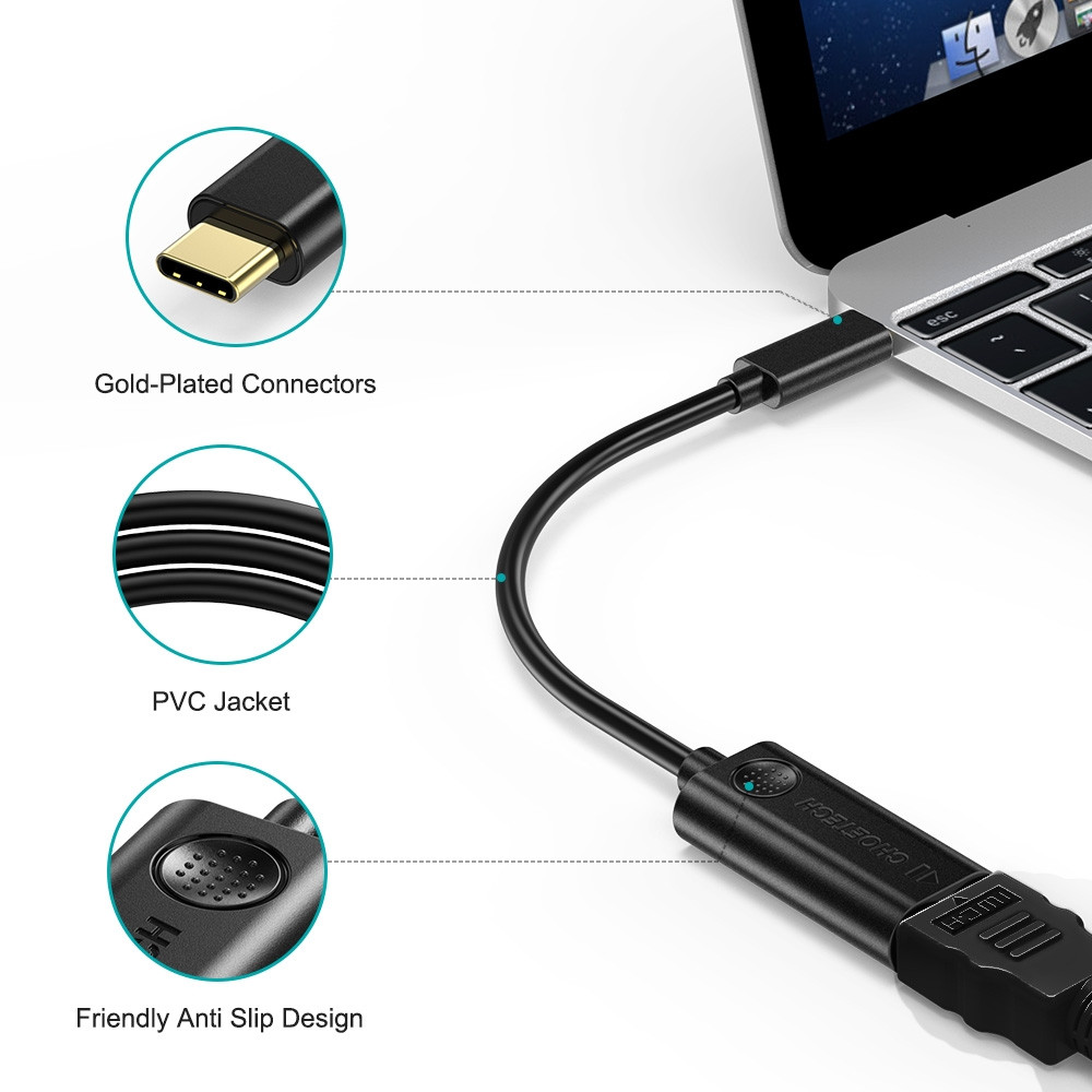 Choetech 6971824970562 HUB-H04 USB-C to HDMI Adapter for Thunderbolt 3 & USB-C - 20cm Black - Image 5
