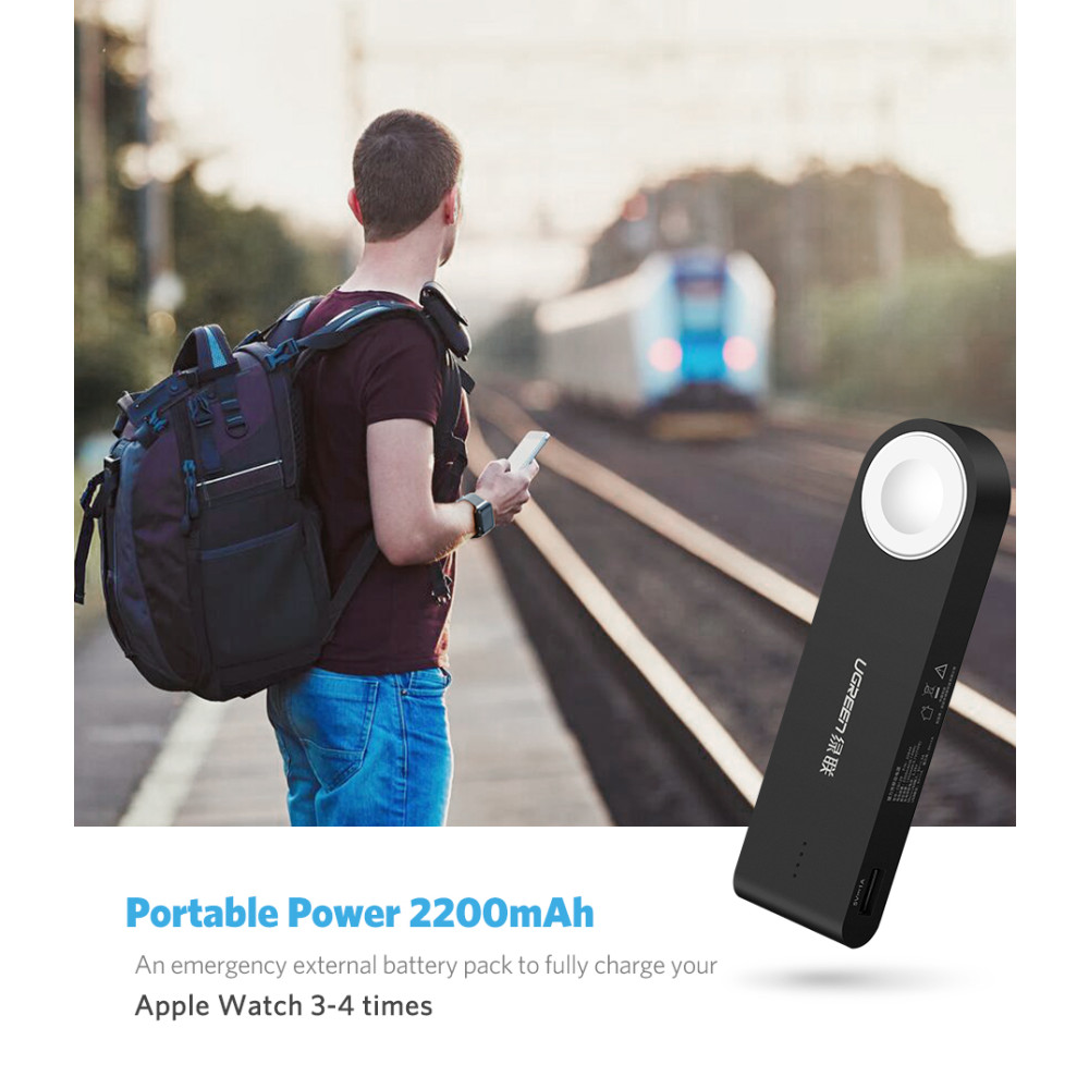 UGREEN 6957303828449 20844 Power Bank with Magnetic Charger for Apple Watch 2200mAh - Image 3