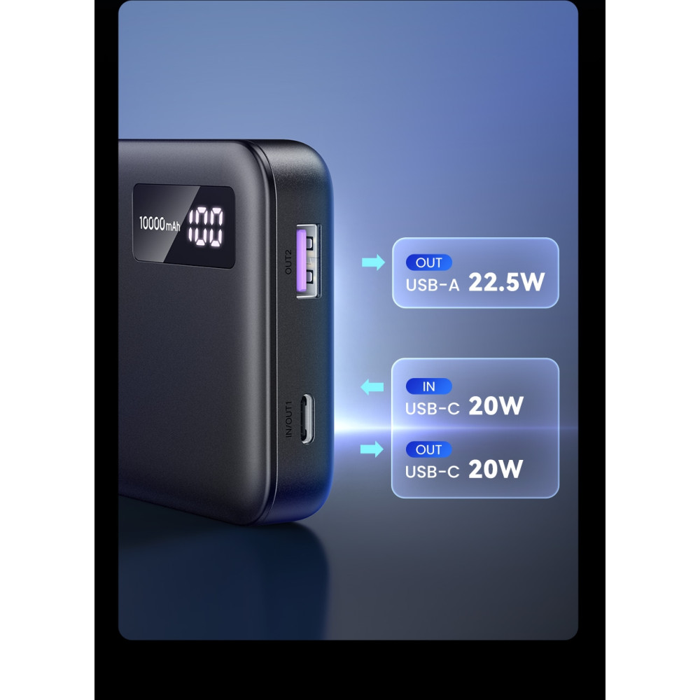 UGREEN 6941876227426 25742 10000mAh Two-way Fast Charging Power Bank Black - Image 3