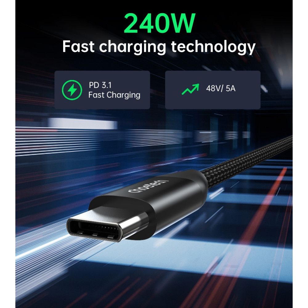 Choetech 6932112104342 XCC-1036 240W PD 3.1 USB-C Cable 48V 5A Braided for Phone & Macbook 2M - Image 2