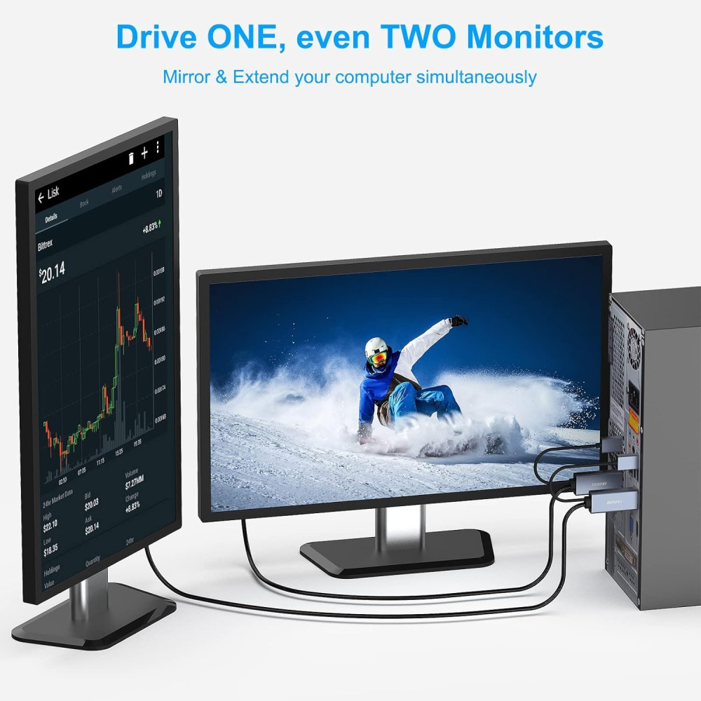 BENFEI B0BYK4H9QC 000344GY-6F HDMI to DisplayPort Unidirectional 4K Active Cable with USB Powered 1.8M - Image 7