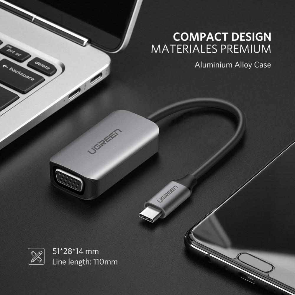 UGREEN 6957303853168 50316 USB-C male to VGA Female Adapter Silver - Image 6