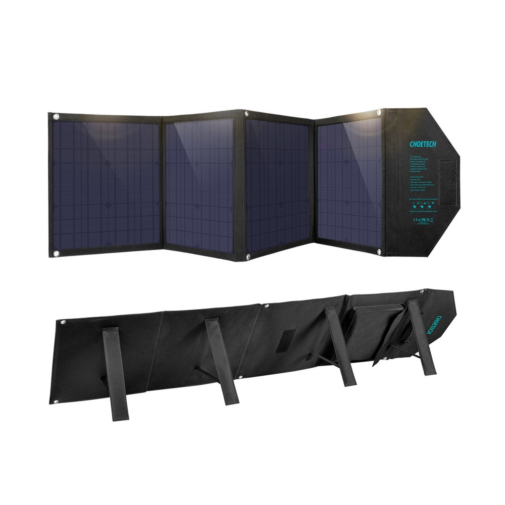 Choetech 6971824975659 SC007 80W Solar Charger USB-C PD 30W 18V Dual USB output + DC Portable Solar Panel Charger - Image 2