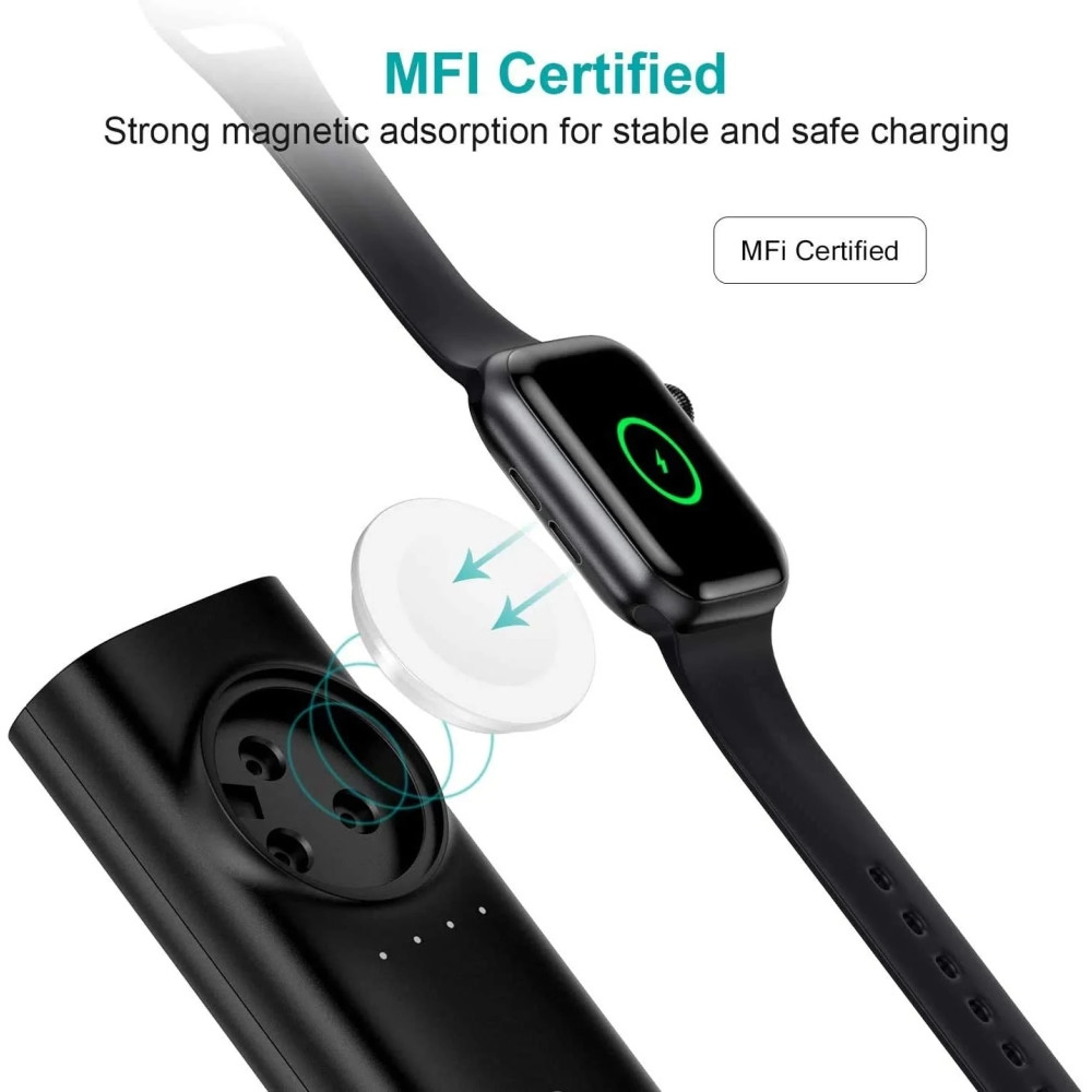 Choetech 6971824970029 T315 5000mAh 2-in-1 Power Bank MFi Certified for Apple Watch and Phone - Image 2