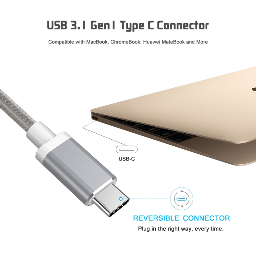 Choetech 6971824970623 HUB-V02 USB-C to VGA+USB C+USB A Multiport Adapter - Image 2
