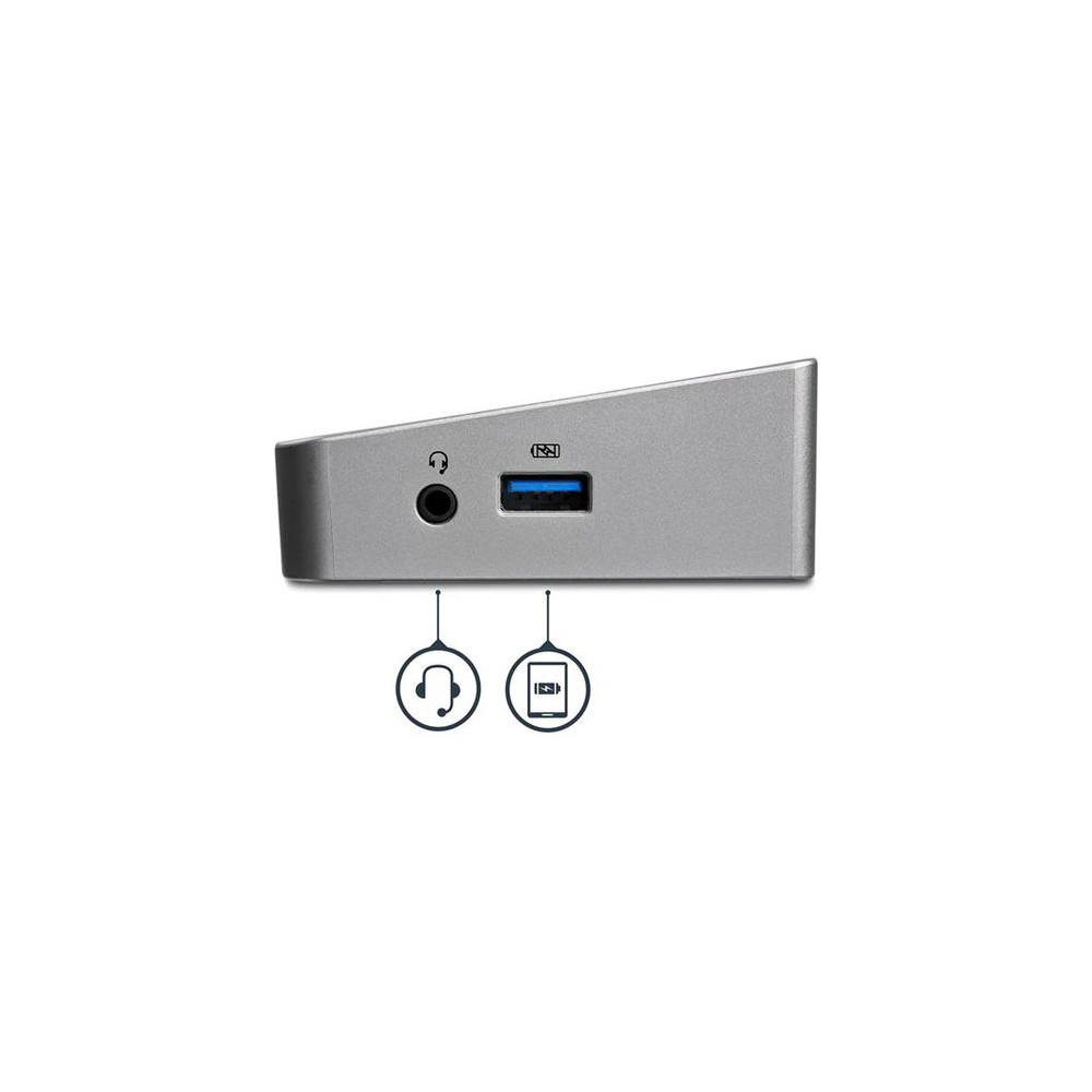 StarTech USB3DOCKH2DP Triple Monitor USB 3.0 Docking Station for Laptops - Mac & Windows - USB Fast Charge Port - Up to 4K - - 4K USB docking station supports 4K on one display - Triple display docking station has fast-charge port - USB 3.0 docking st