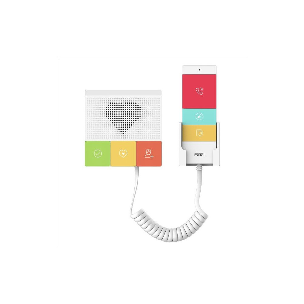 Fanvil y501(w)-y Y501-Y Series SIP Healthcare Intercom, HD Audio, 2 SIP Accounts, Detachable DSS Keys, IP54 Waterproof and Dustproof, Built-in 2.4G & 5G Wi-Fi