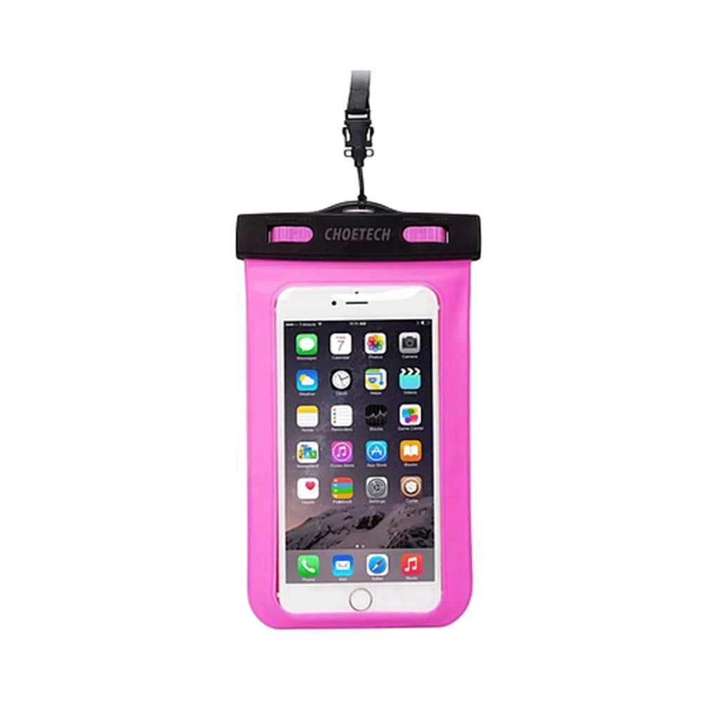 Choetech 6971824971927 WPC007 Universal WaterProof Cell Phone Pouch bag, up to 7" (Pink) - Image 1