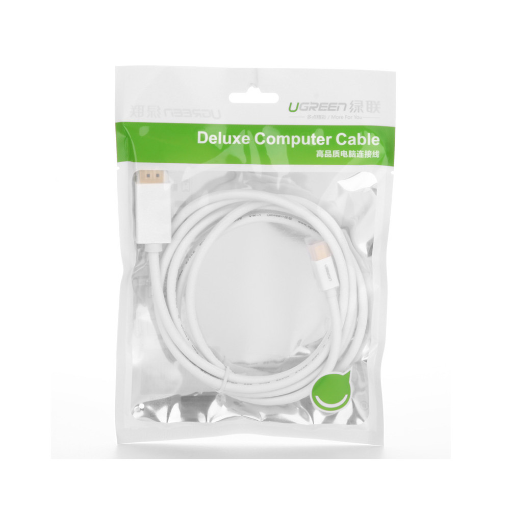 UGREEN 6957303814763 10476 Mini DP to DP cable 1.5M-White - Image 5