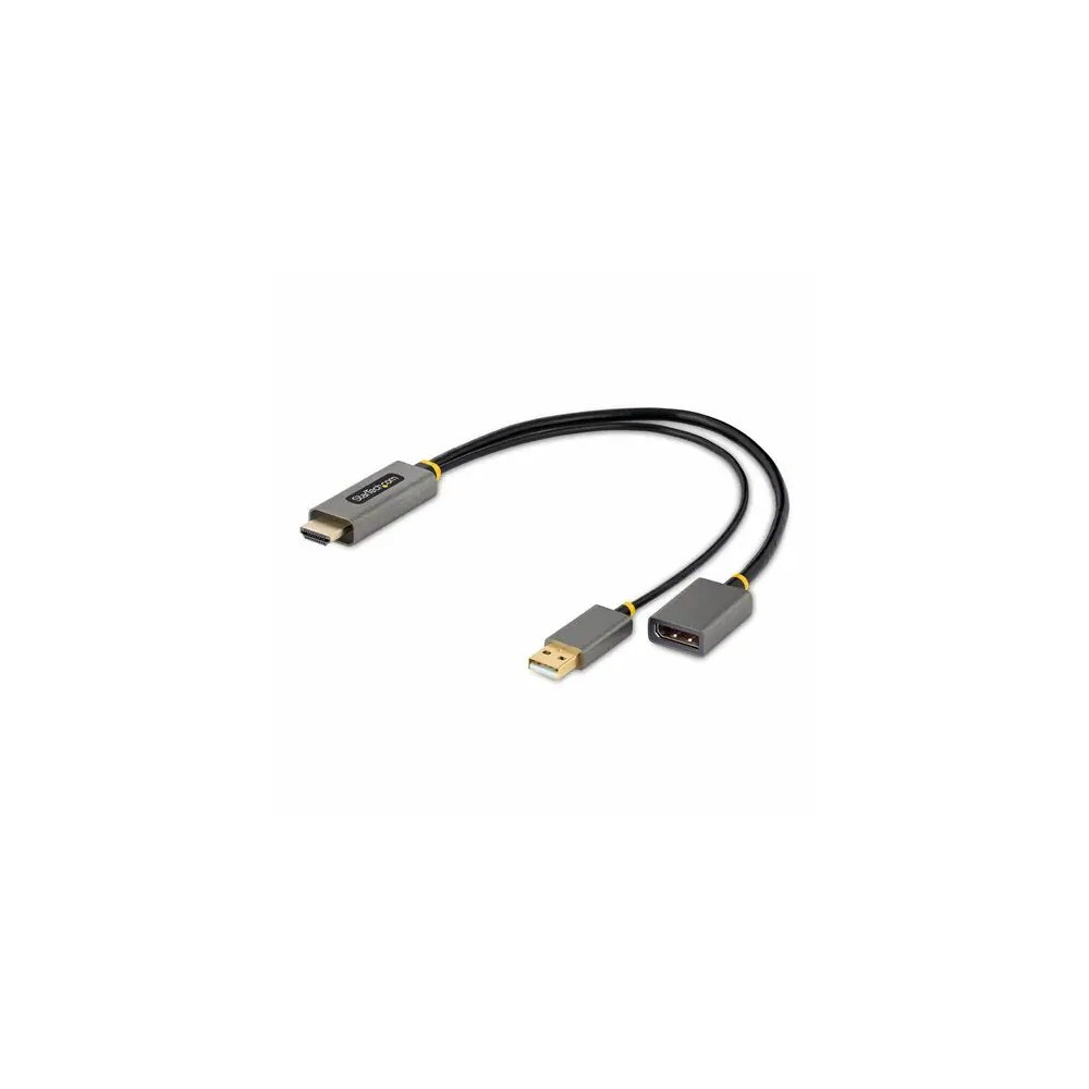 StarTech 128-HDMI-DISPLAYPORT 1ft (30cm) HDMI to DisplayPort Adapter, 4K 60Hz HDR HDMI Source to DP Monitor, USB Bus Powered, HDMI 2.0 to DisplayPort 1.2 - 1ft HDMI to DisplayPort Adapter converts and boosts any HDMI 2.0 source to a DP 1.2 outpu - Image 2