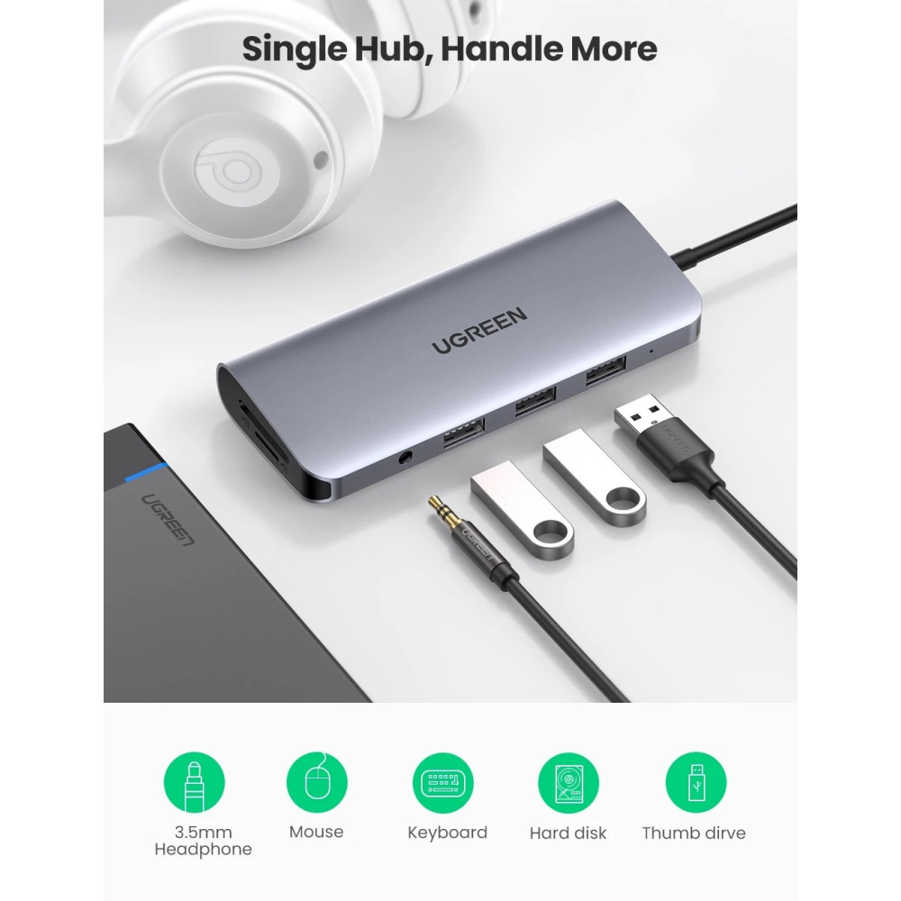 UGREEN 6957303881338 80133 10-in-1 USB-C Multifunction Adapter - Image 4