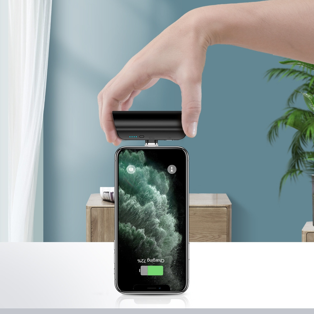 Choetech 6932112104267 B660-BK 3000mAh Mini Power Bank - with 3 Magnetic Connectors - Black - Image 5