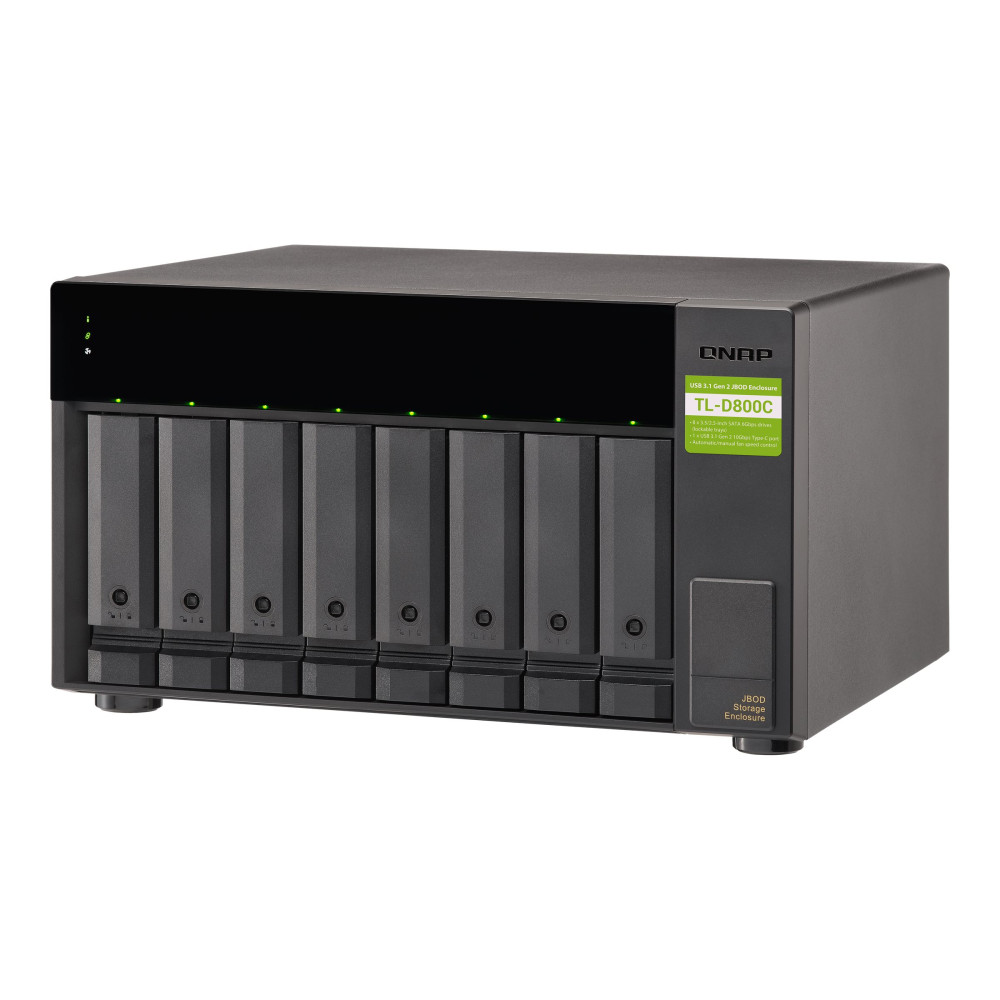 QNAP TL-D800C 8-BAY SATA JBOD EXPANSION UNIT (NO DISK), USB-C(1), TWR, 2YR WTY