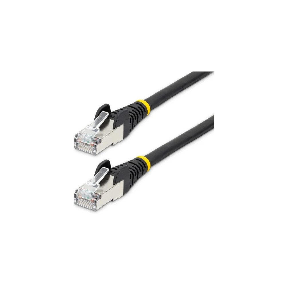 StarTech NLBK-7M-CAT6A-PATCH 7m CAT6a Ethernet Cable, Black Low Smoke Zero Halogen (LSZH) 10 GbE 100W PoE S/FTP Snagless RJ-45 Network Patch Cord - Cable for Network Device - First End: 1 x RJ-45 Network - Male - Second End: 1 x RJ-45 Network - Male - 10