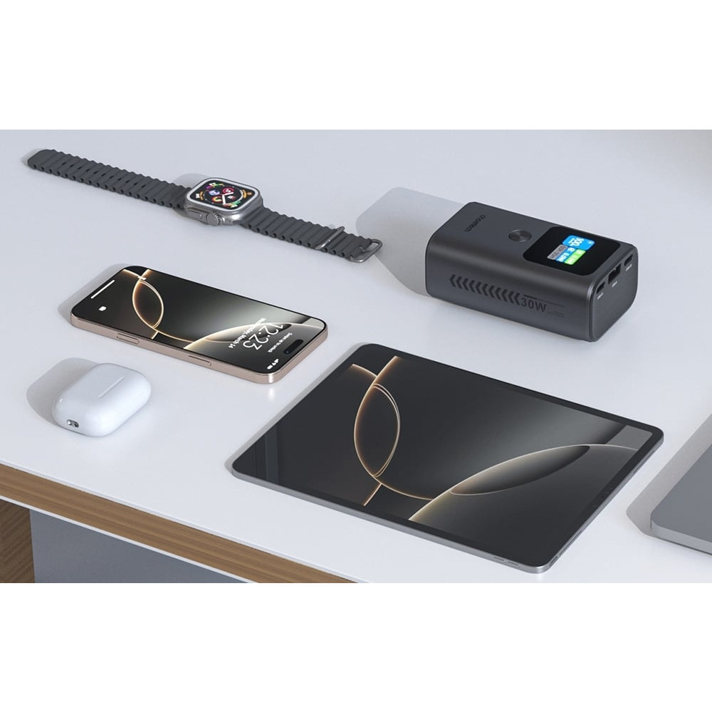 Choetech 6932112107299 B701-GY 10,000mAh PD30W USB-A + USB-C x 2, 3Ports & TFT Display Power Bank - Image 8