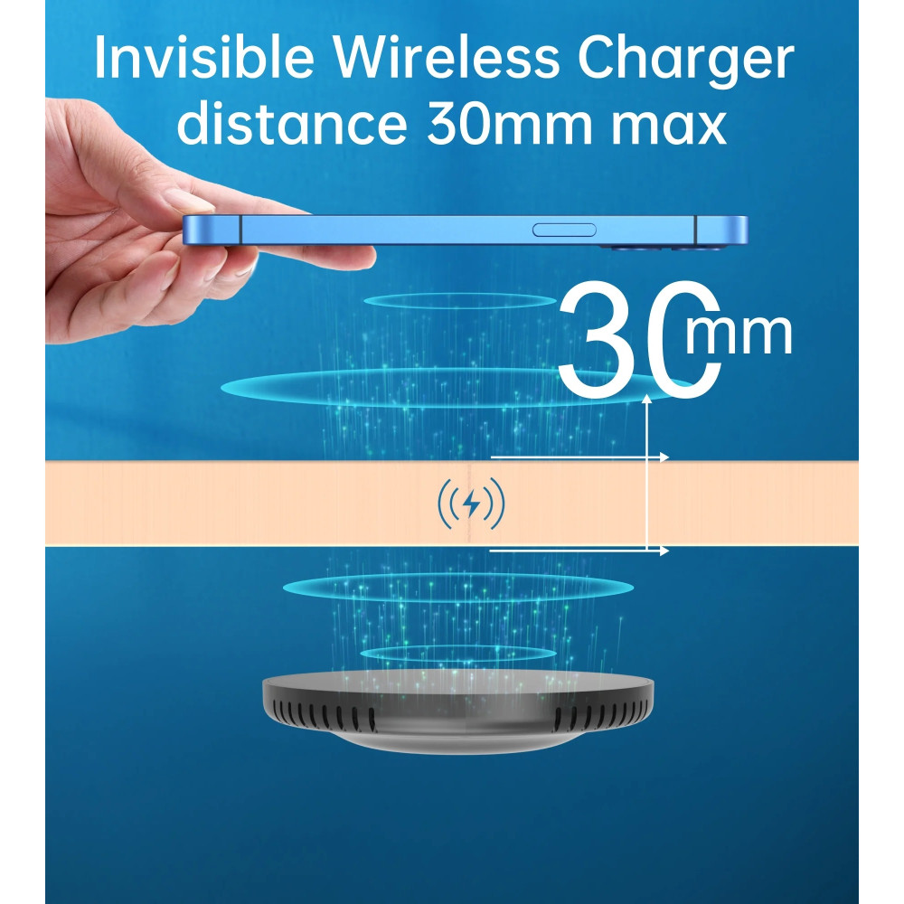 Choetech 6932112102478 T590-F 10W Invisible Wireless Charger-Undertable Wireless Charger Completely Wire-Free - Image 3