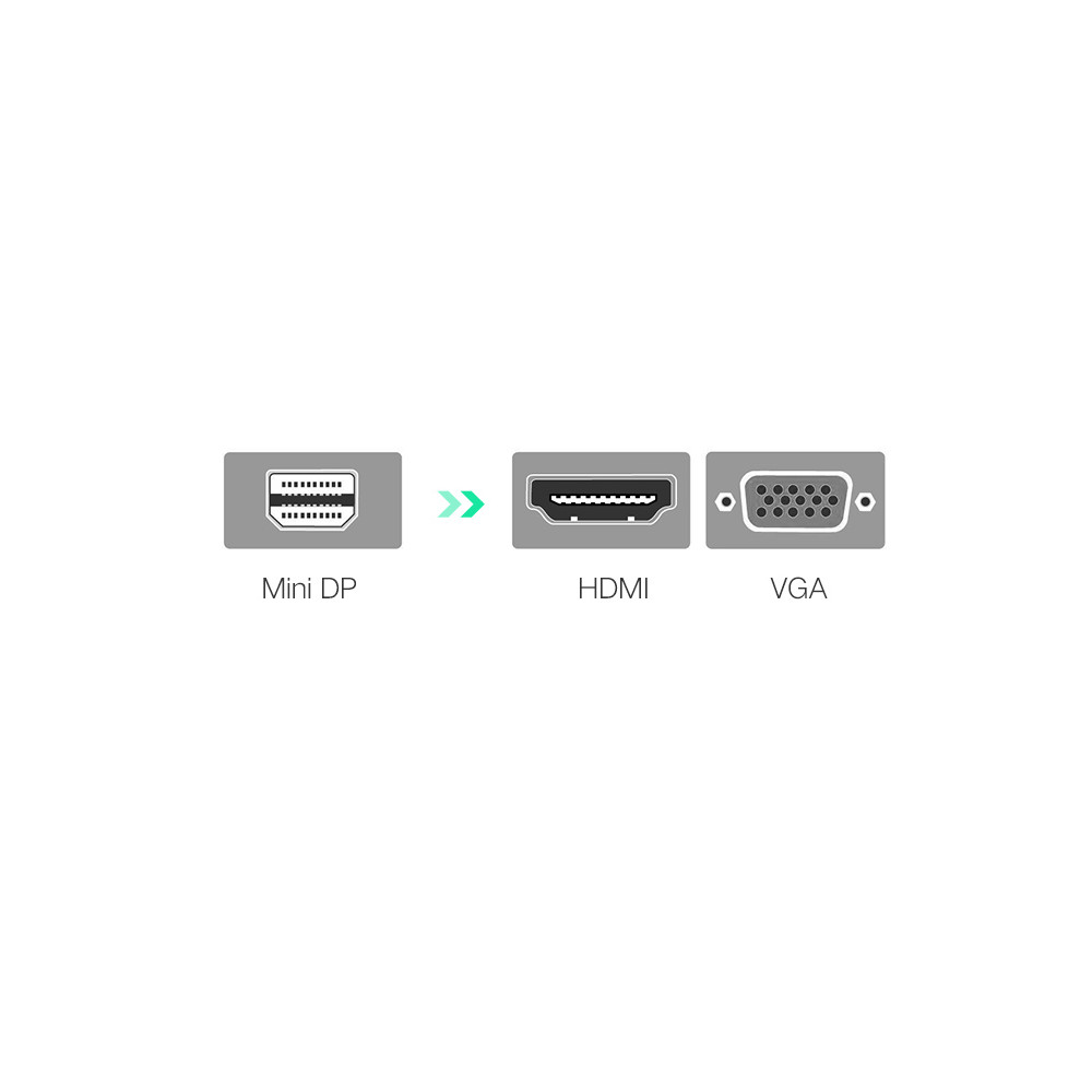 UGREEN 6957303824212 20421 Mini Dp to HDMI/VGA converter - Silver - Image 4