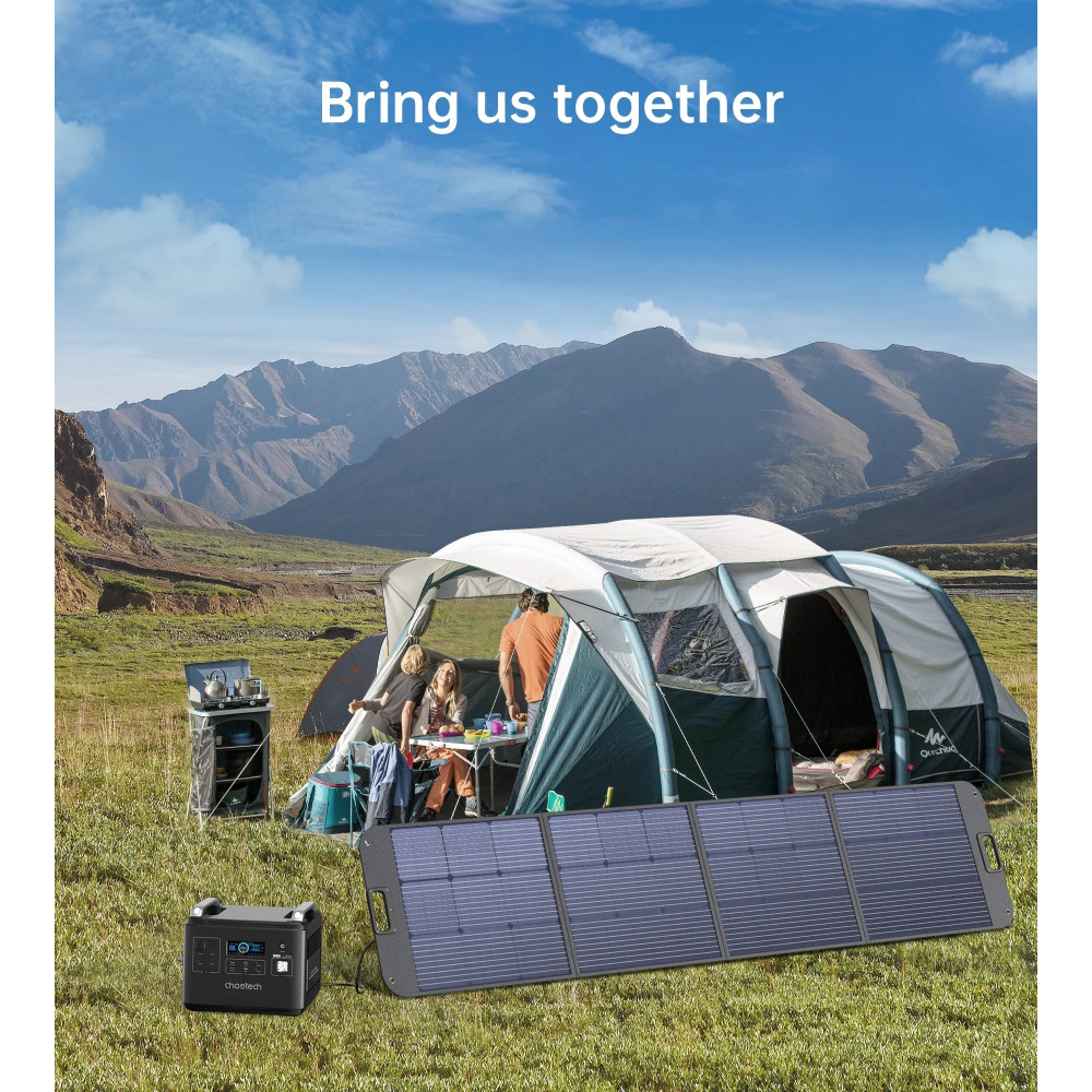 Choetech 6932112103697 SC011-V2 200W Foldable Solar Charger DC + USB-C + 2x USB 3.0 - Image 5