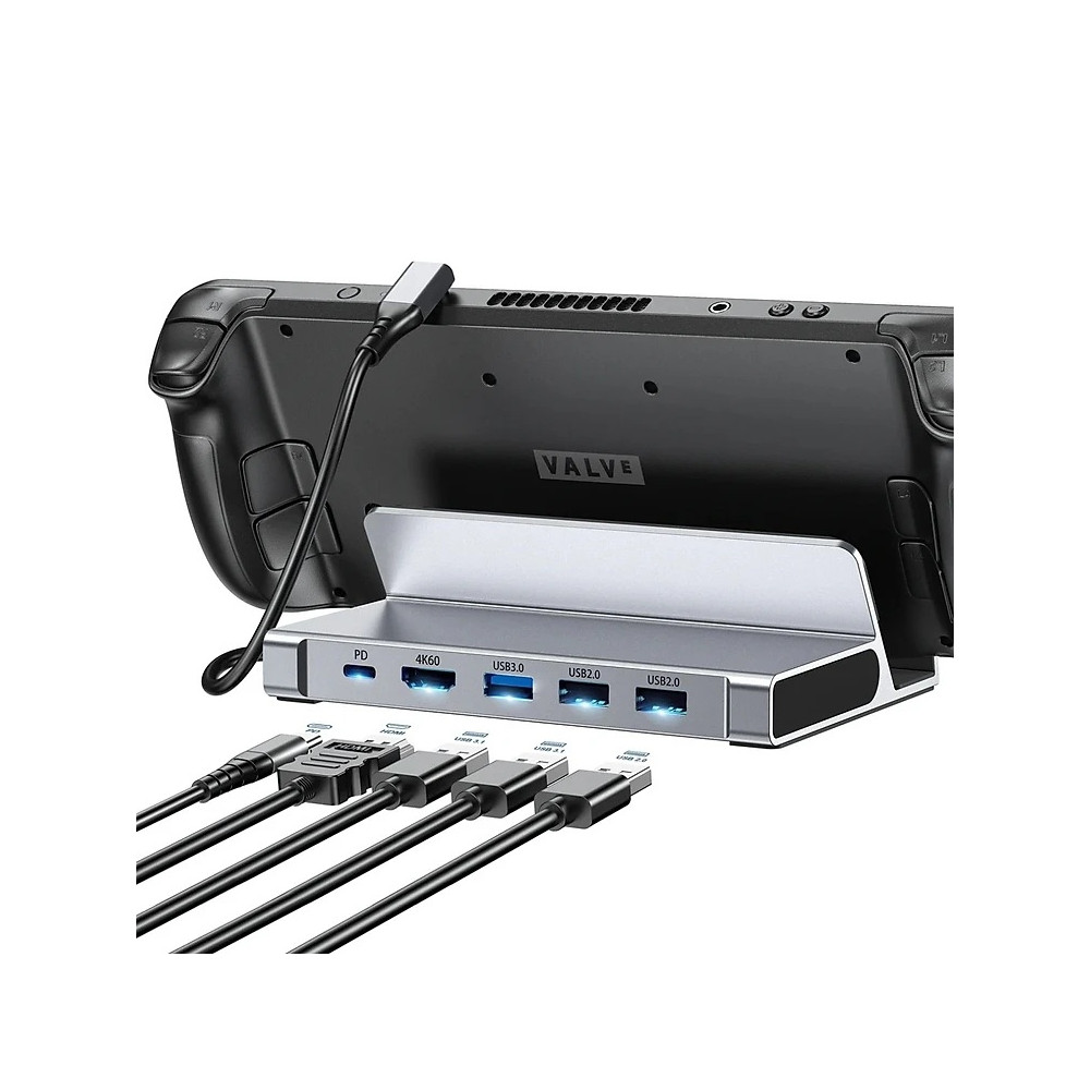 Choetech 6932112105233 HUB-M77 PD100W 5 in 1 USB-C PD+HDMI+USB 3.0A/F*1+USB2.0*2 Steam Deck Docking Station - Image 8
