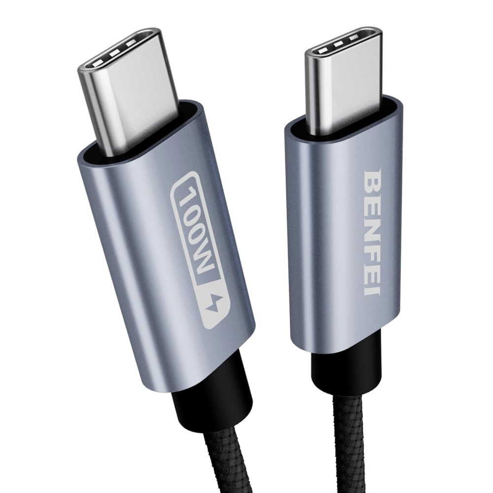 BENFEI B0D6TWHND8 000351SL-2M 100W USB-C to USB-C Fast Charging Cable Aluminum Shell Tangle-Free Silicone for I-phone 15 /16 /17 and Samsung 2M - Image 1