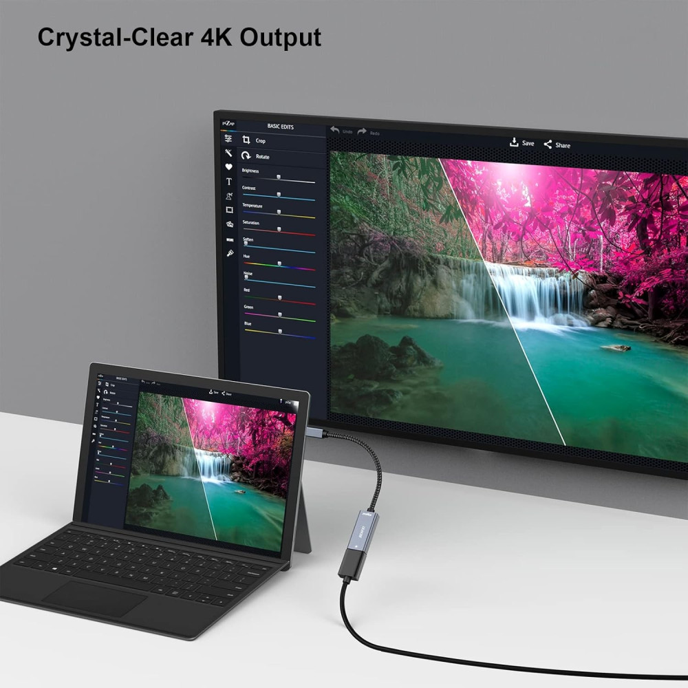 BENFEI B07ZNH35M5 000287GY Mini DP to HDMI 4K@60Hz Adapter (Thunderbolt Compatible) - Image 7