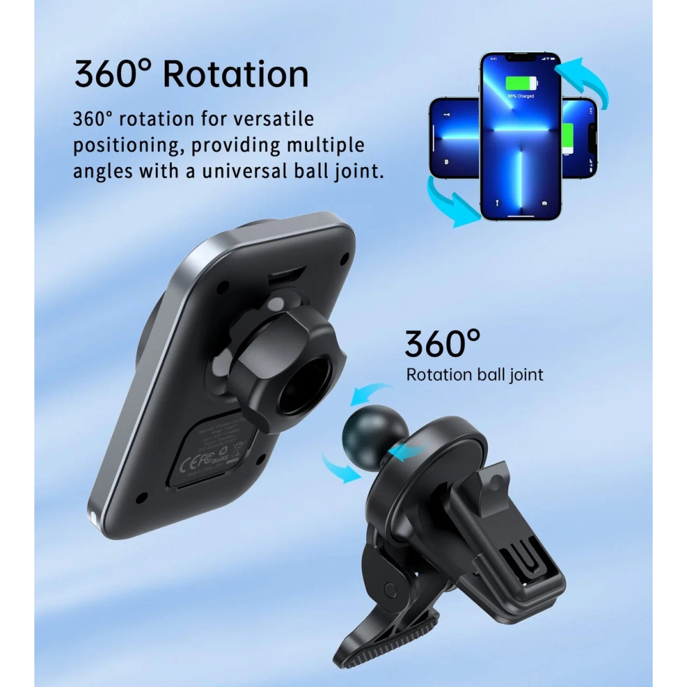 Choetech 6932112106384 T206-F 15W Magnetic car charger holder - Image 6