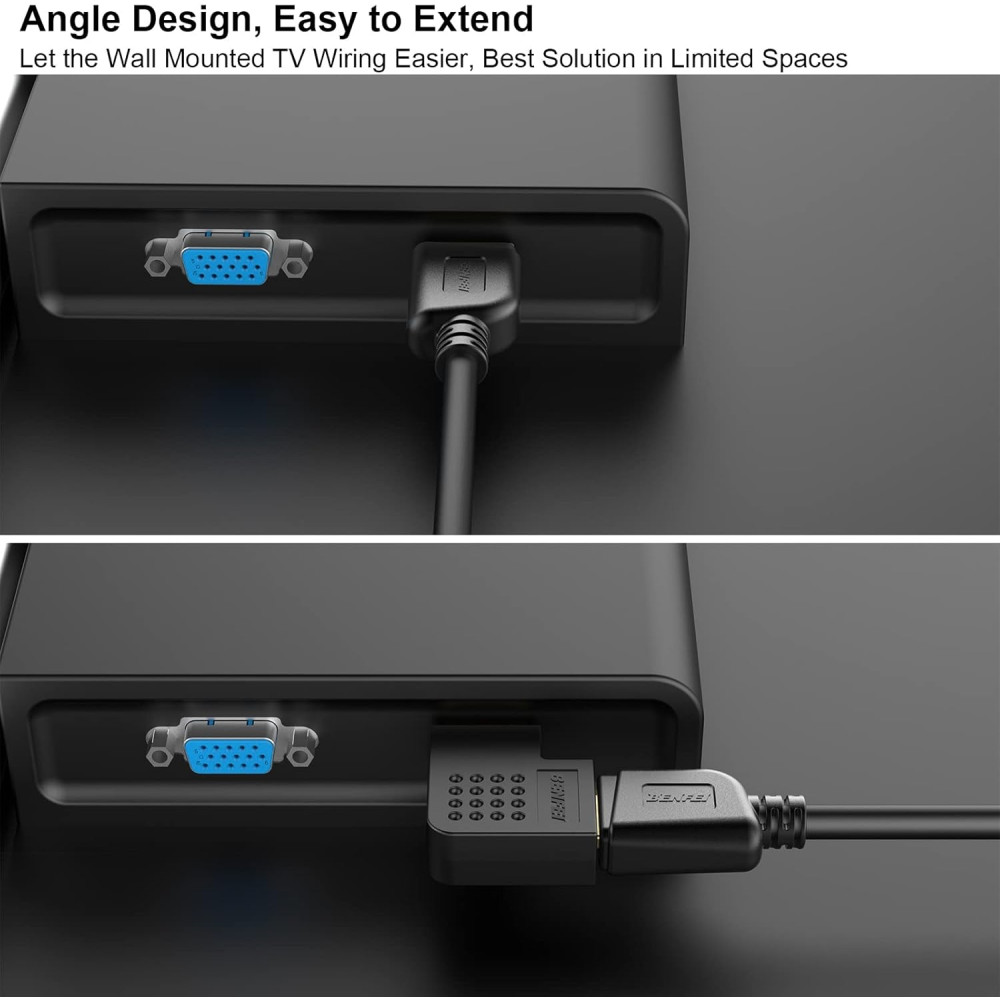 BENFEI B09QHW3PZX 000338BK-2P HDMI Male to Female Right Angle 90 Degree Adapter x 2 Pack - Image 2