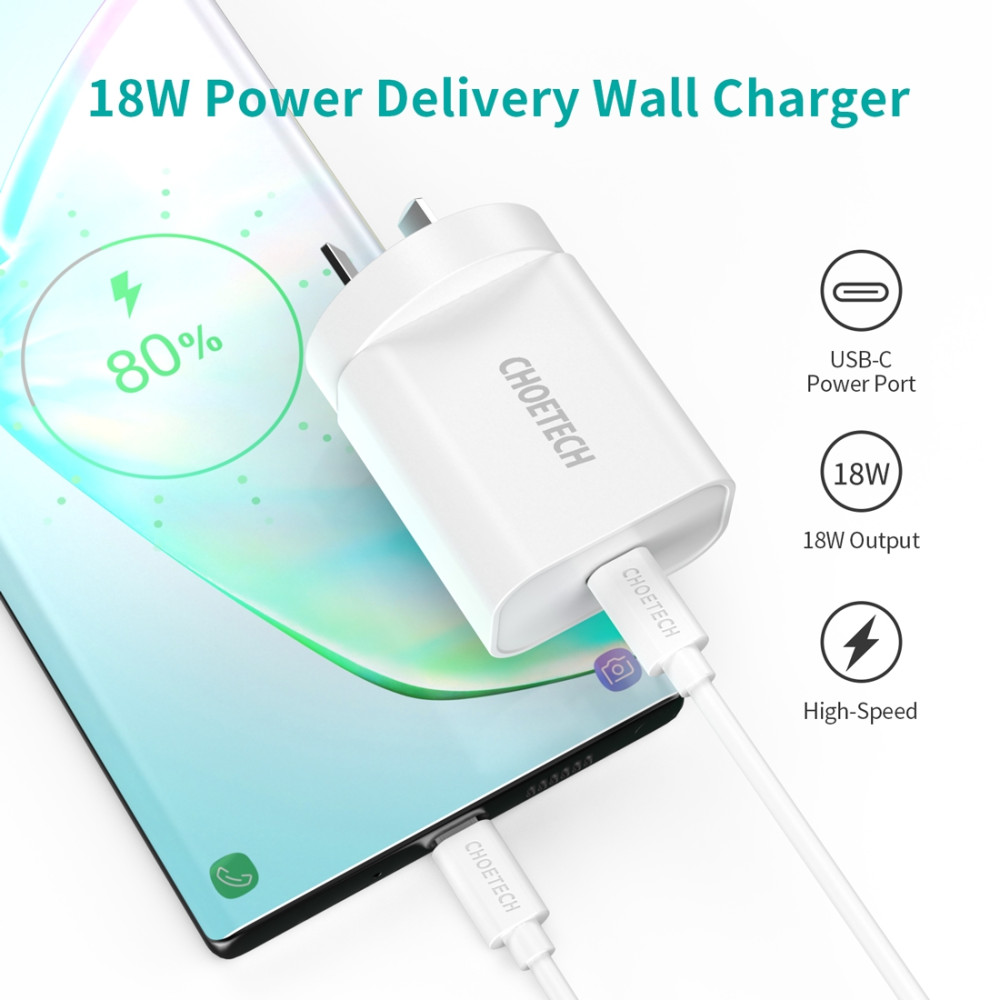 Choetech 6971824978285 Q5004 20W USB-C Charge -White - Image 5