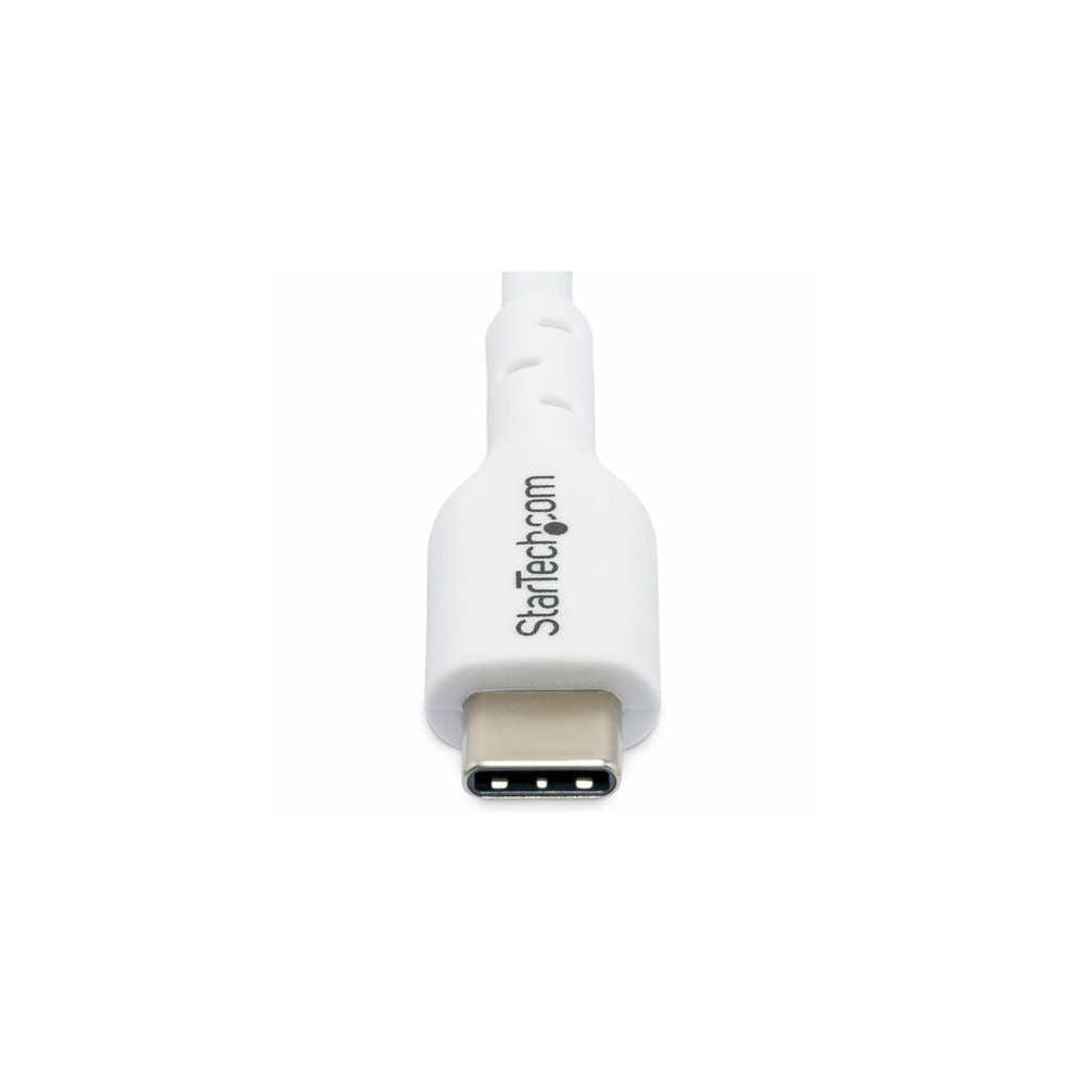 StarTech USB2CC1MNCWHE 1m (3.3ft) White USB-C Charging Cable, USB 2.0 Type-C Laptop Charger Cord, 60W Power Delivery, TPE Jacket, Data Transfer Cable - USB-C Charging Cable supports 60W/3A Power Delivery and 480Mbps; Fast Charge from a USB-C wall charger/