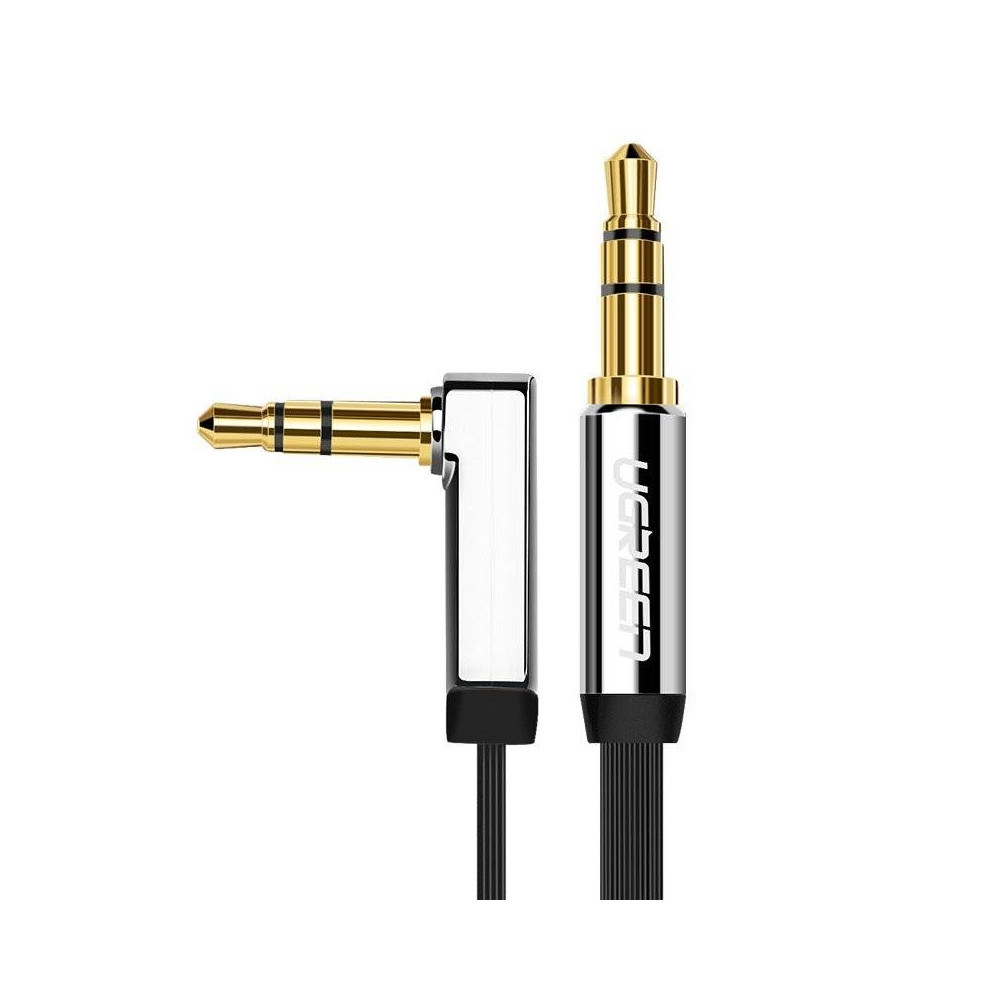 UGREEN 6957303817283 10728 3.5mm Male to 3.5mm Right Angle 3.5mm Aux Cable 3m (Black) - Image 1