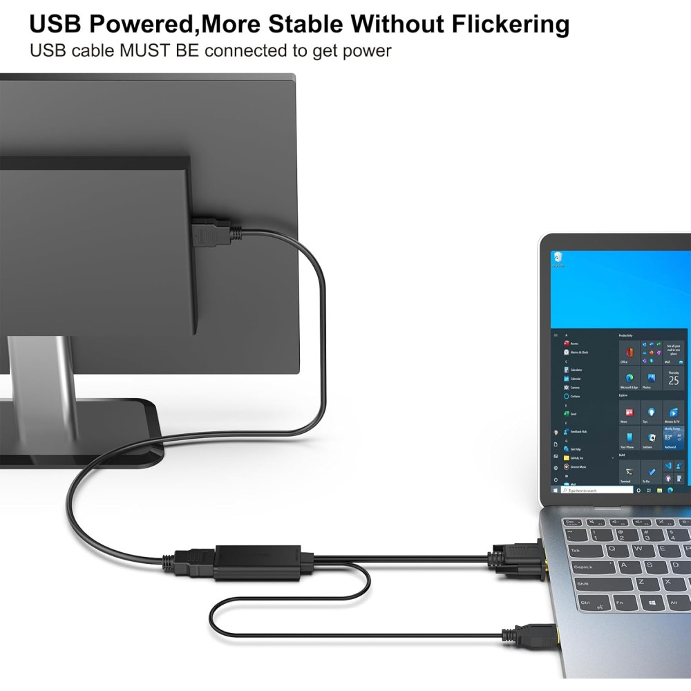 BENFEI B07K14NR8P 000210BK VGA to HDMI Adapter with Audio Support and 1080P Resolution - Image 4
