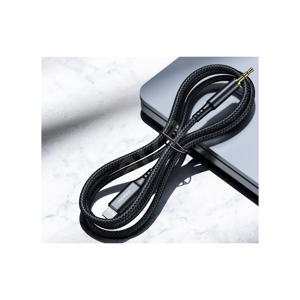 Choetech 6932112104168 AUX009 Lighteing male to 3.5mm Male Audio Braided cable 2M - Black - Image 2