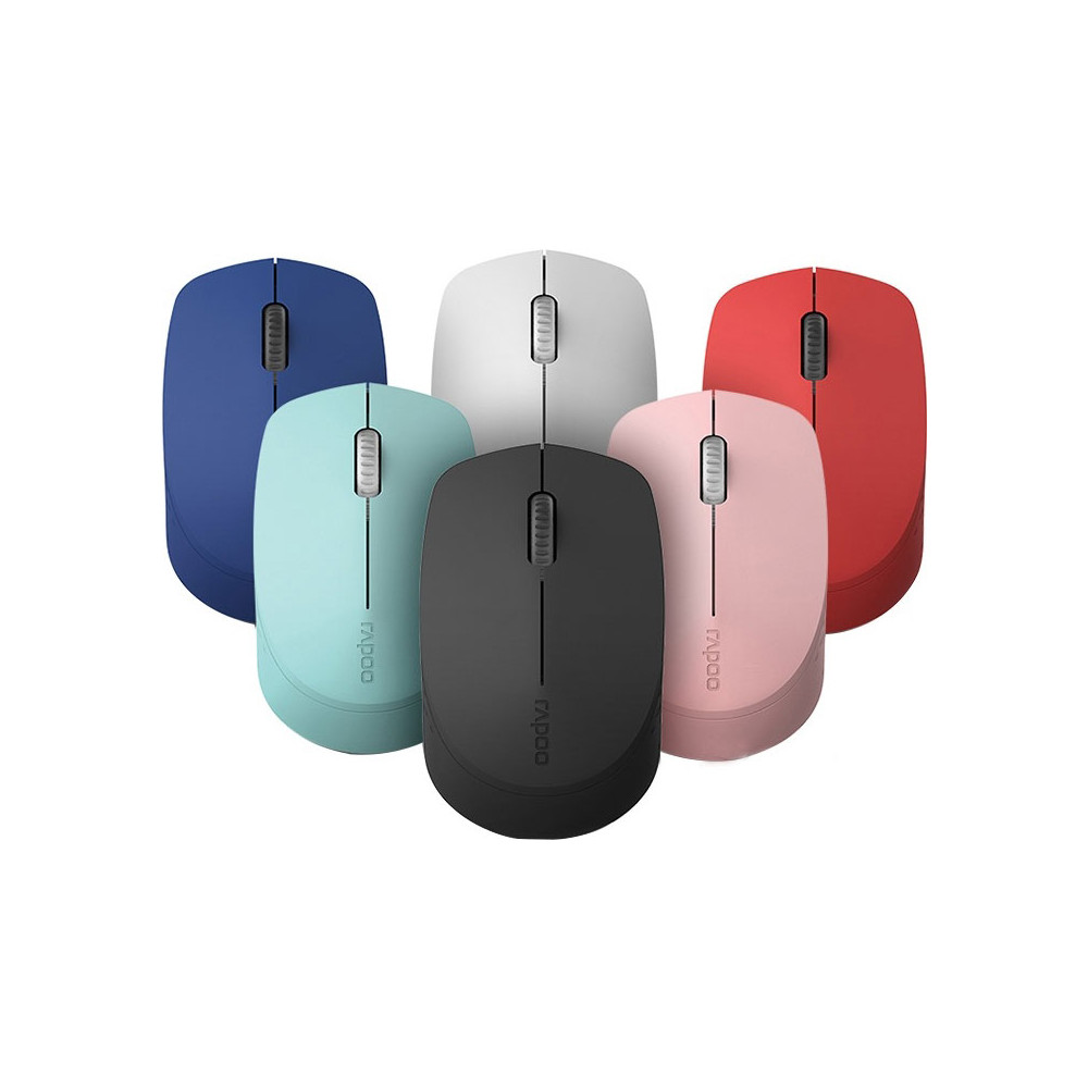 Rapoo M100-BLUE M100 2.4GHz & Bluetooth 3 / 4 Quiet Click Wireless Mouse Blue - 1300dpi Connects up to 3 Devices, 9 months Battery Life - Image 1