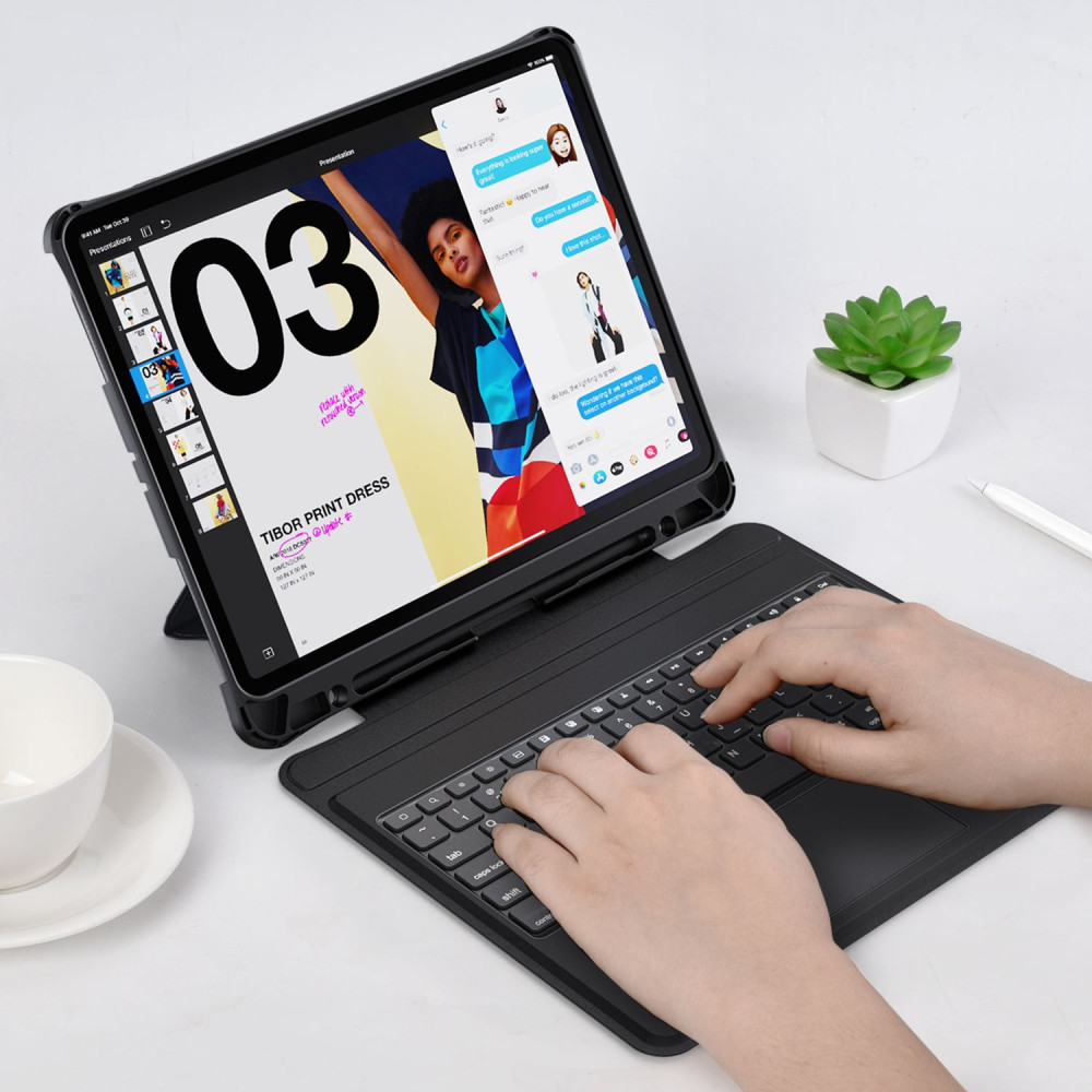 Choetech 6932112101723 BH-015-BK Bluetooth Keyboard Case with Touchpad and backlight for iPad Pro 12.9" Black - Image 8
