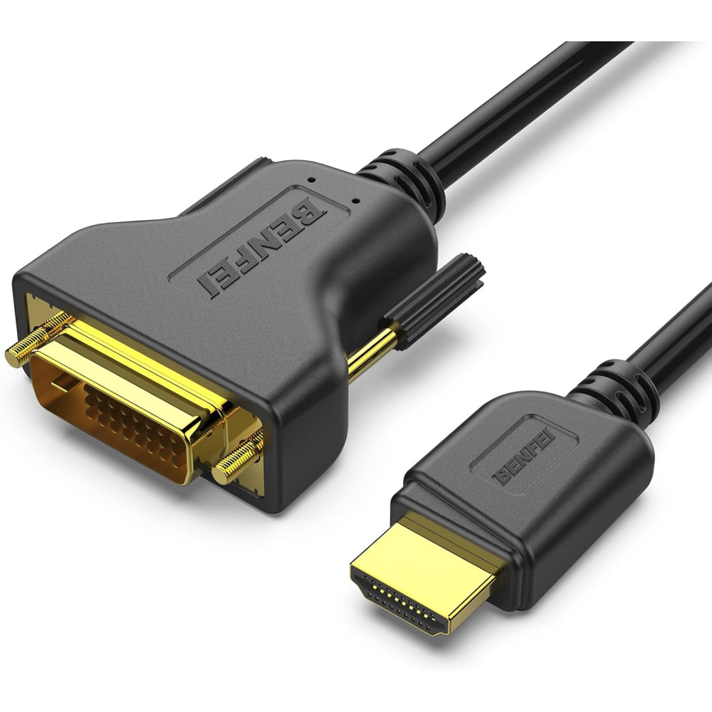 BENFEI B07D6RL3VN 000189black HDMI Male to DVI-D 24+1 Male Bi Directional High Speed Cable 1.8M - Image 1