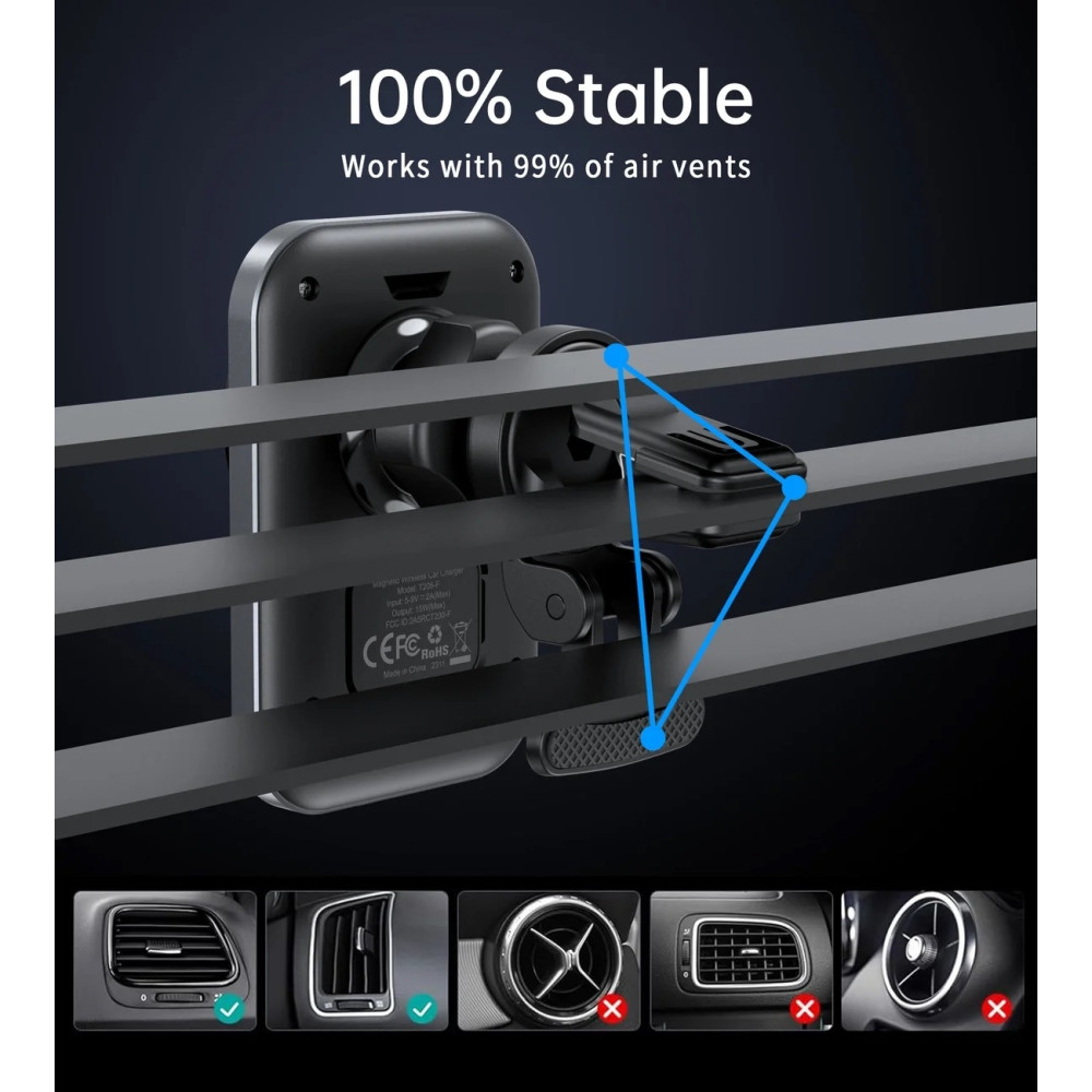 Choetech 6932112106384 T206-F 15W Magnetic car charger holder - Image 7