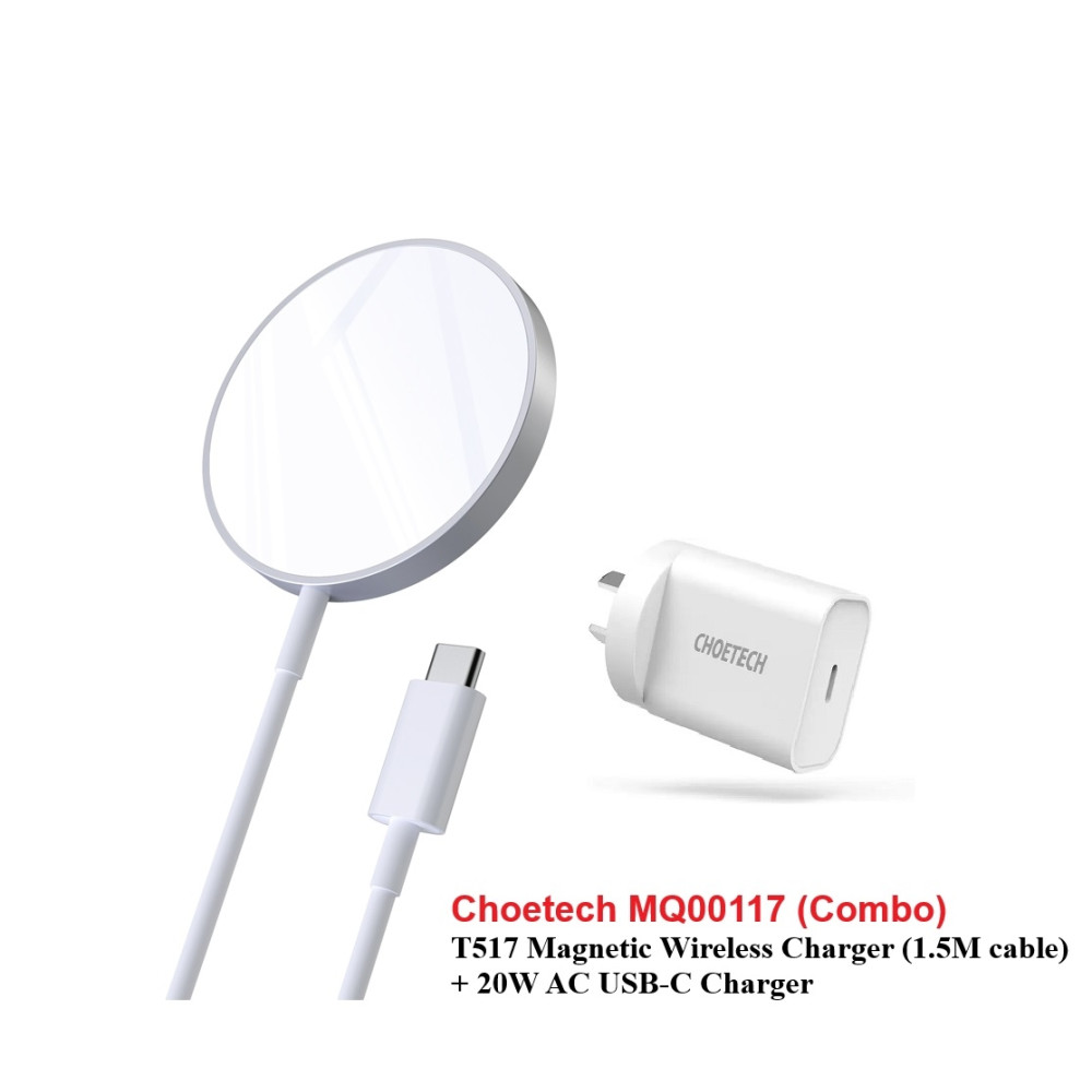 Choetech 6932112100160 MQ00117-SL (T517+AC) 15W MagLeap Magnetic Wireless Charger + AC - Image 3