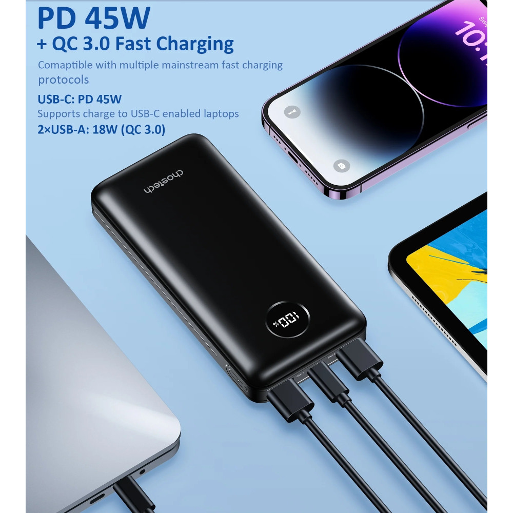 Choetech 6932112102935 B653 PD45W 20000mAh Power Bank - Image 5