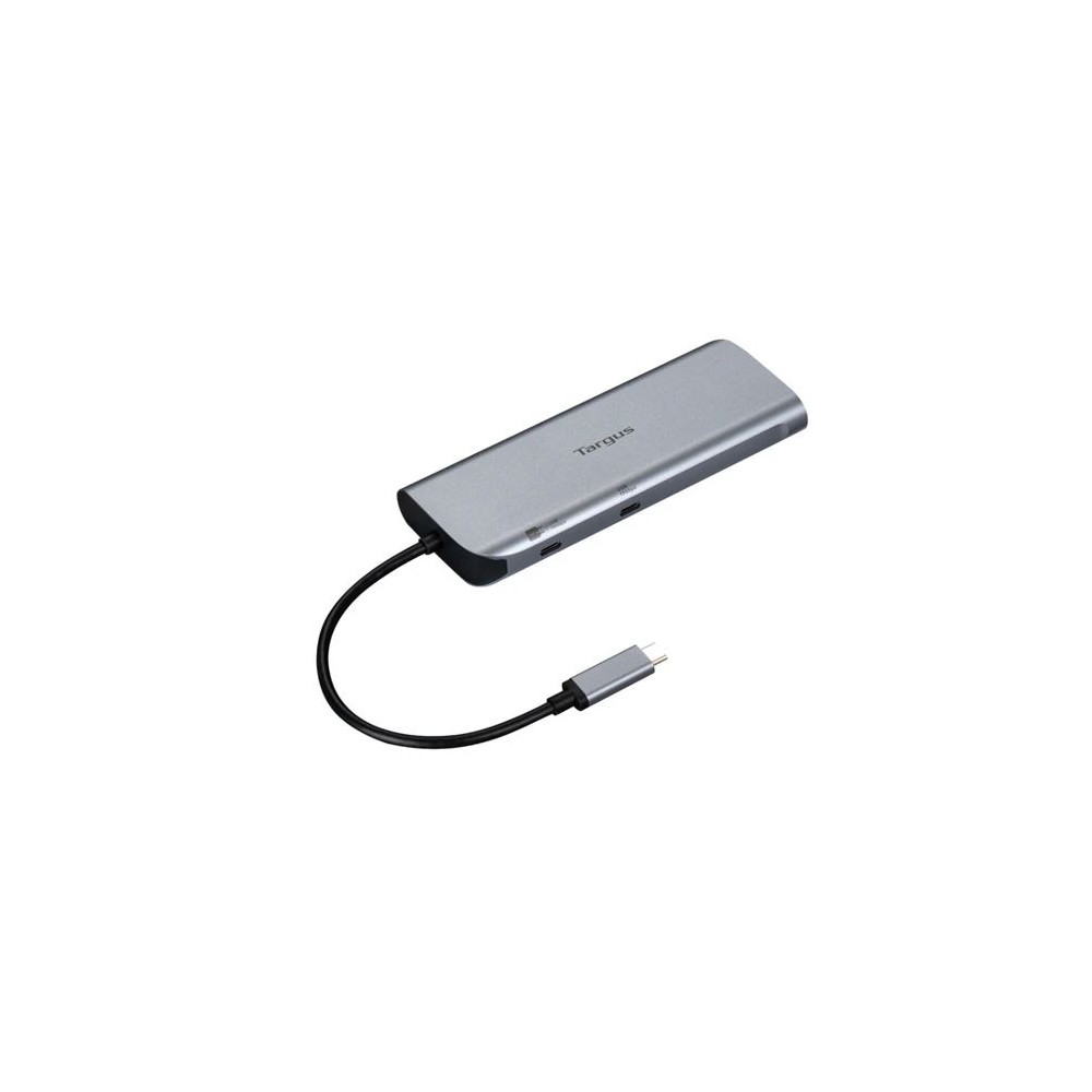 Targus DOCK427GL Dual Video Mobile Dock with 140W EPR Pass-Thru USB-C 3.2 Ethernet 2xHDMI 2x USB-A 2xUSB-C Silver USB-C with 140W PD 3Y WTY - Image 1