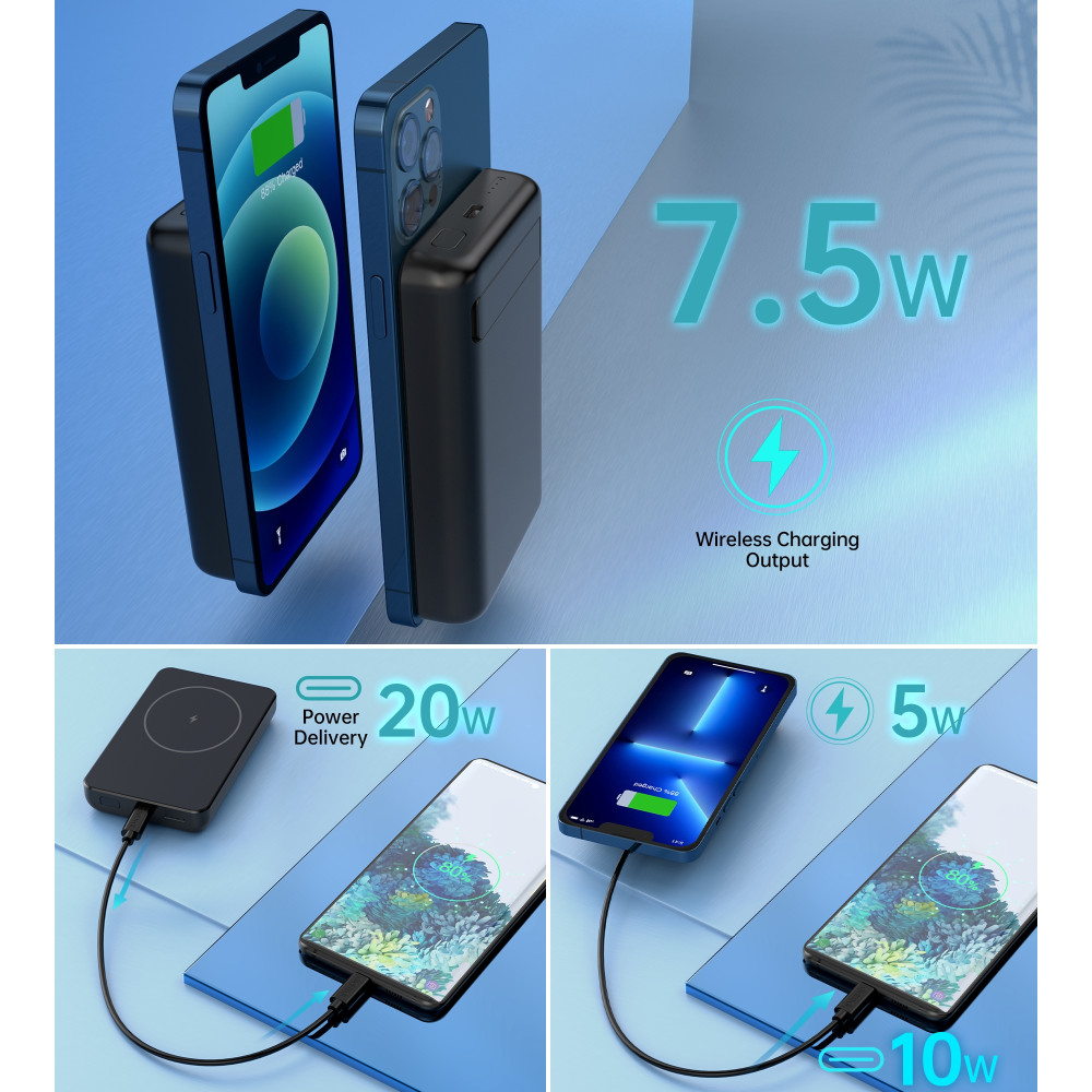 Choetech 6932112100597 B651 10000mAh Magnetic Wireless Charge Power Bank - Image 7