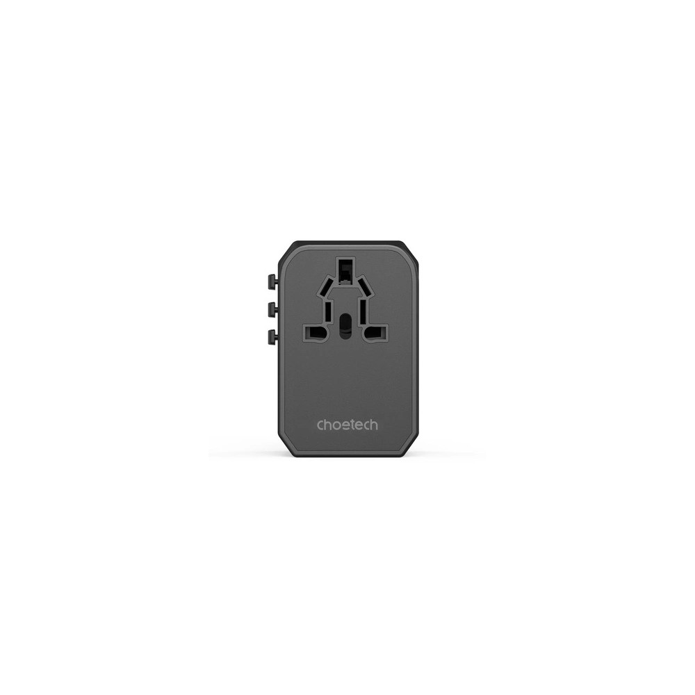 Choetech 6932112106209 PD6045 GaN Tech 2C+2A 45W Travel Adapter with US EU UK AU Plugs - Black - Image 5
