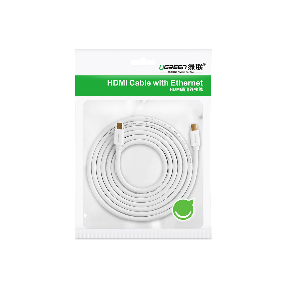 UGREEN 6957303814299 10429 Mini DP Male to Male cable 2M-White - Image 2